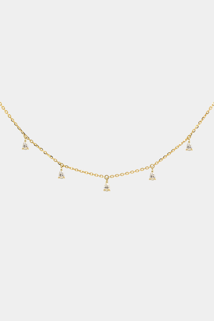 Pear Cut Lariant Style Moissanite Diamond Necklace