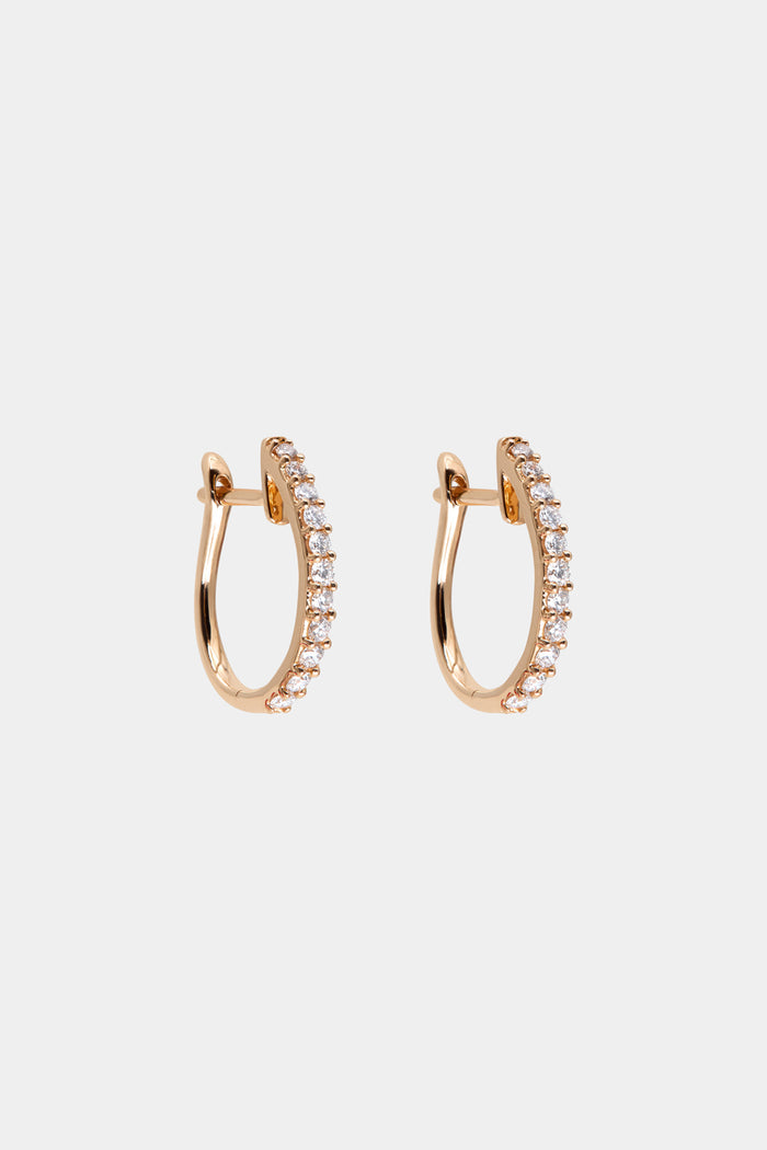0.40 TCW Round Cut Moissanite Huggies Earrings