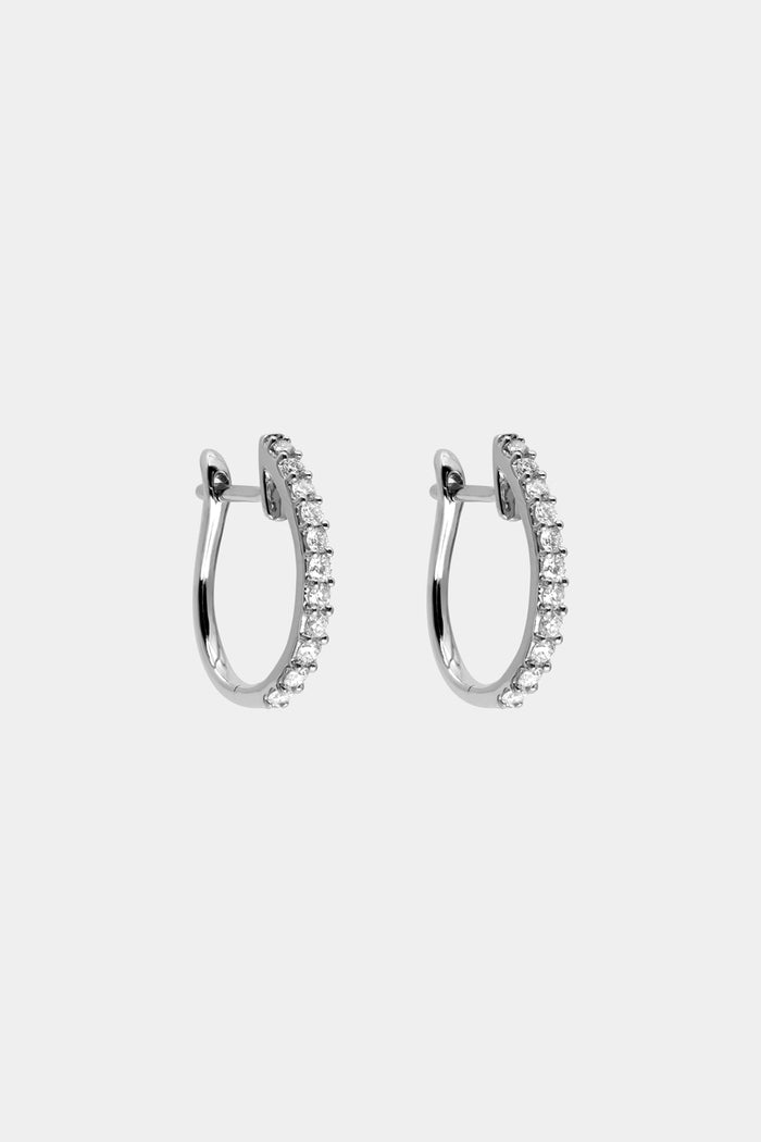 0.40 TCW Round Cut Moissanite Huggies Earrings