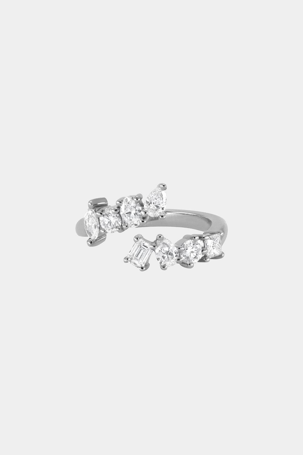0.80 TCW Multi Stones Shaped Moissanite Open Wedding Band