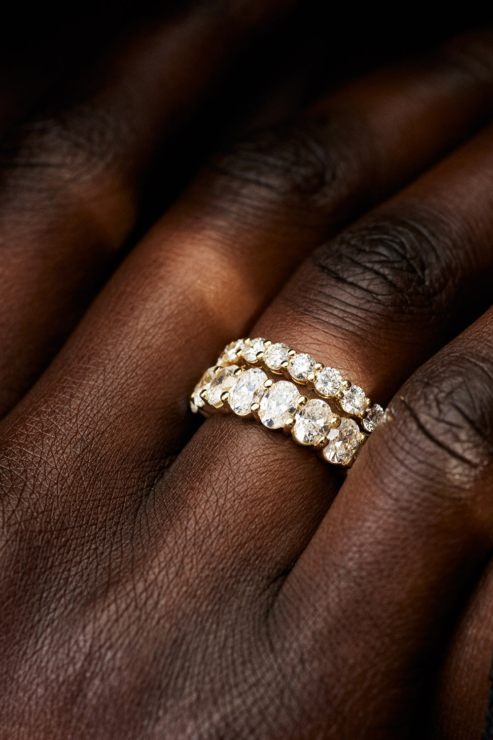 3.50 TCW Oval Shaped Moissanite Full Eternity Wedding Band