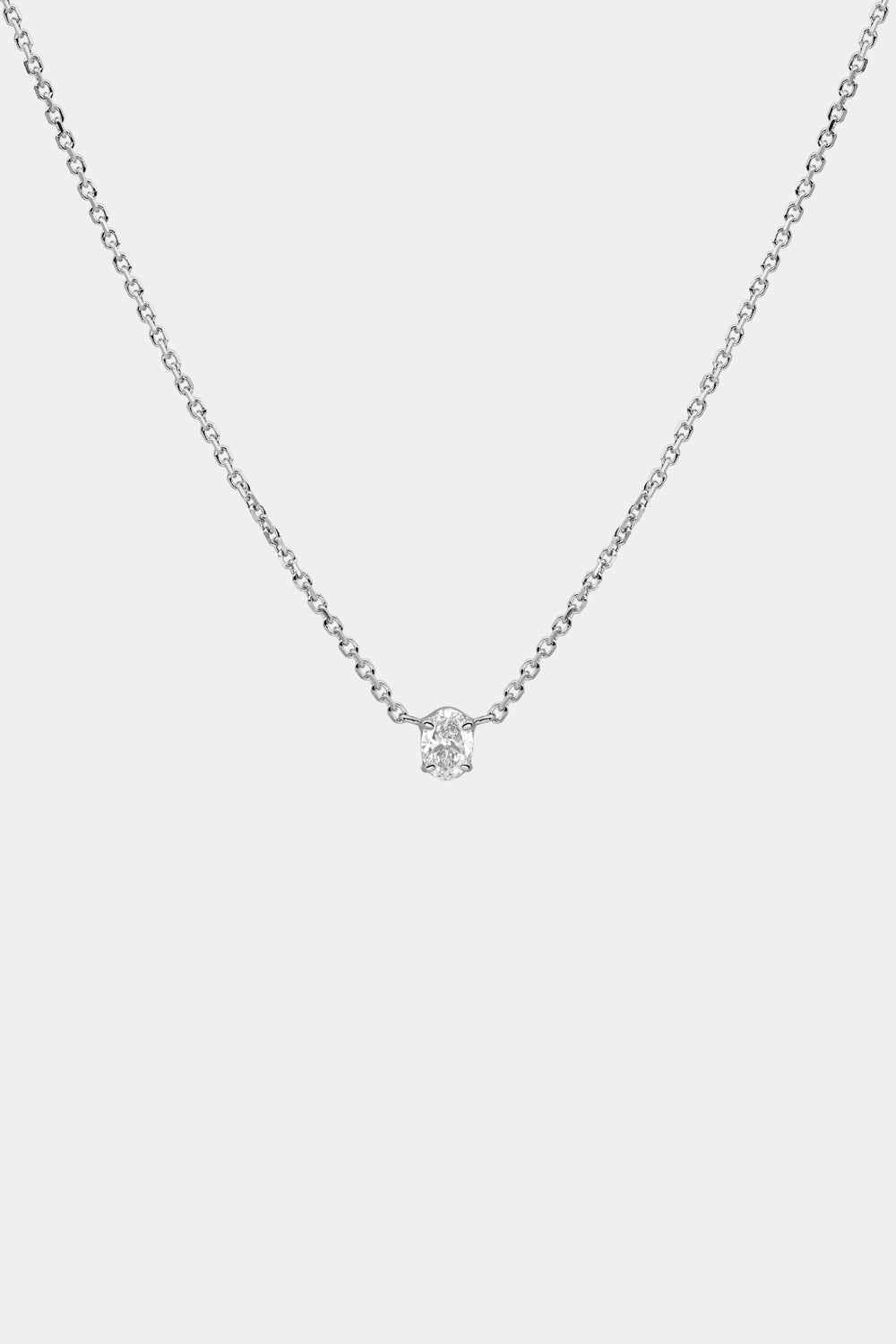 Mini Oval Moissanite Diamond Necklace
