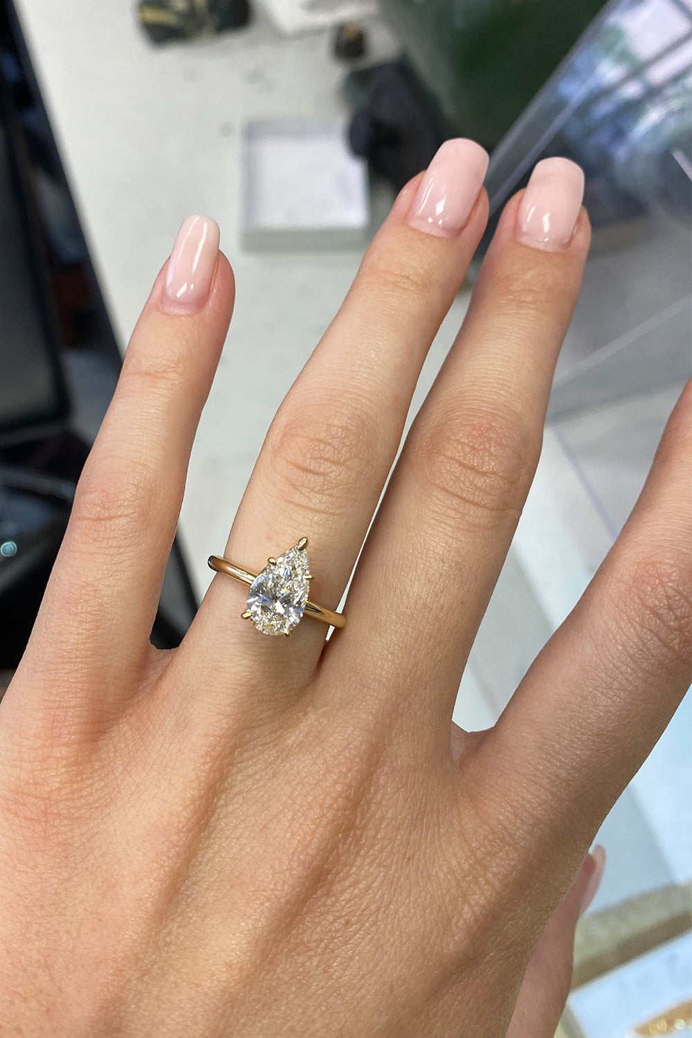 1.50 CT Pear Shaped Moissanite Solitaire Engagement Ring