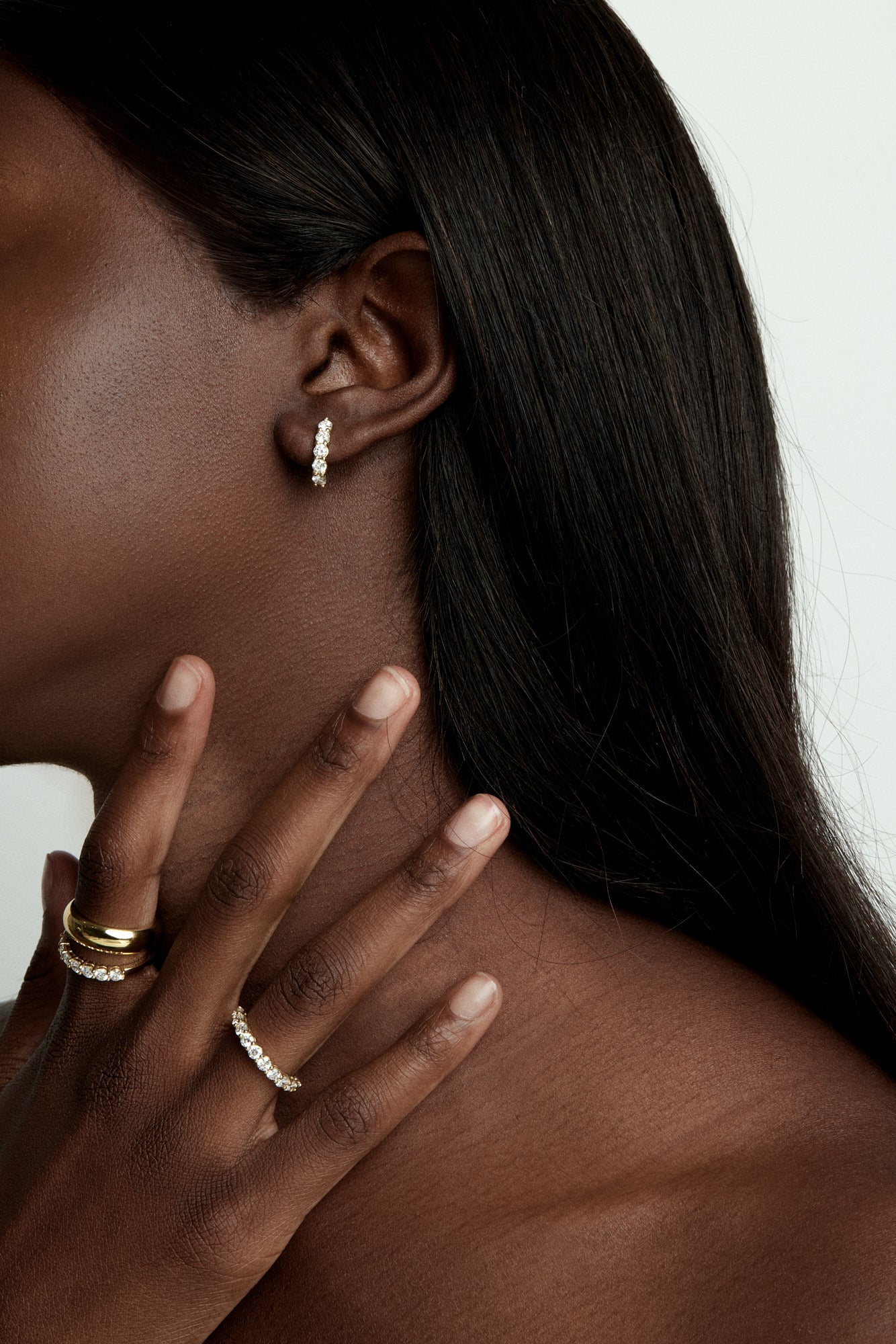 0.05 TCW Round Shaped Moissanite Half Eternity Wedding Band