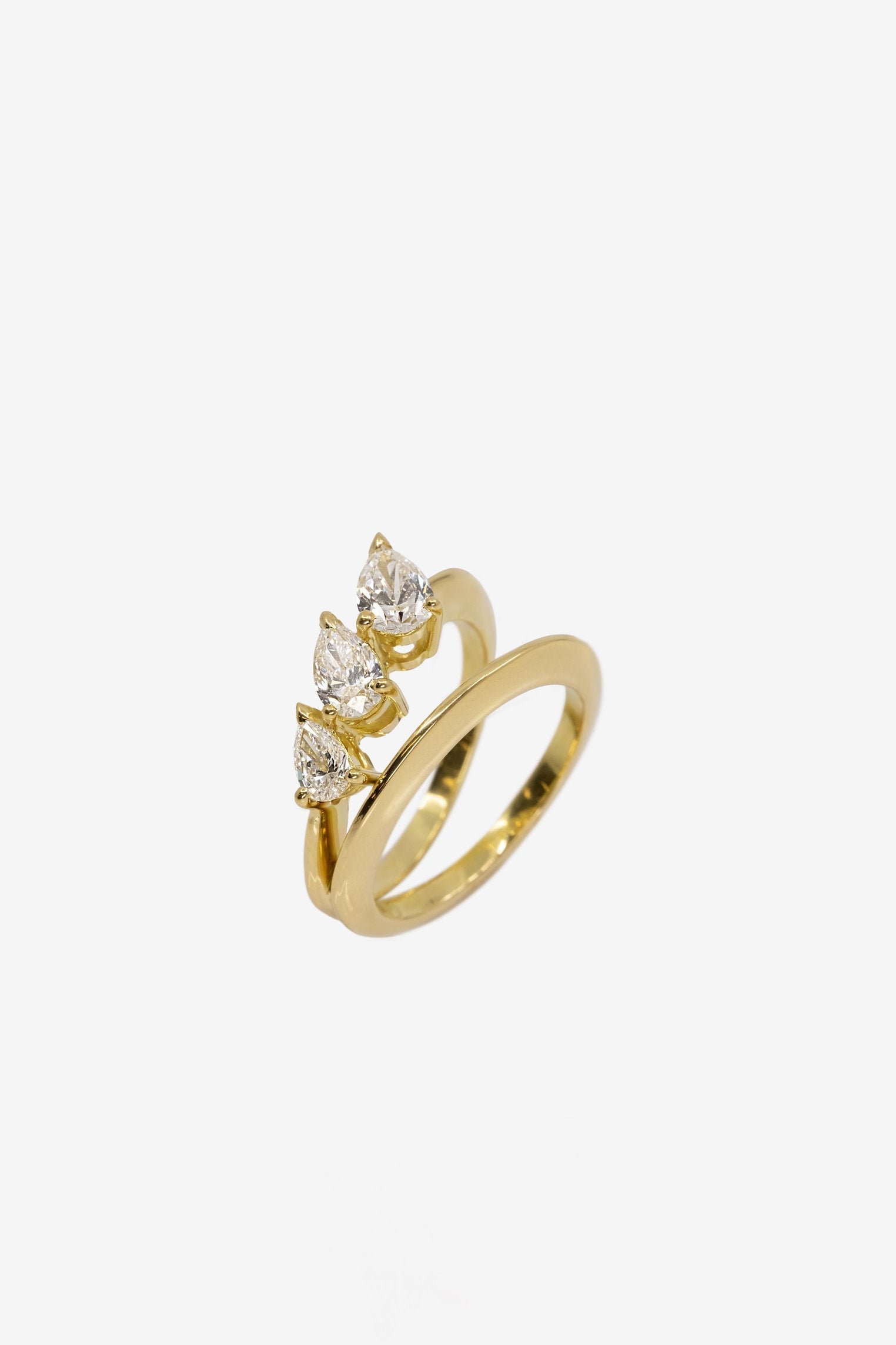 1.10 TCW Pear Shaped Moissanite Double Wedding Band