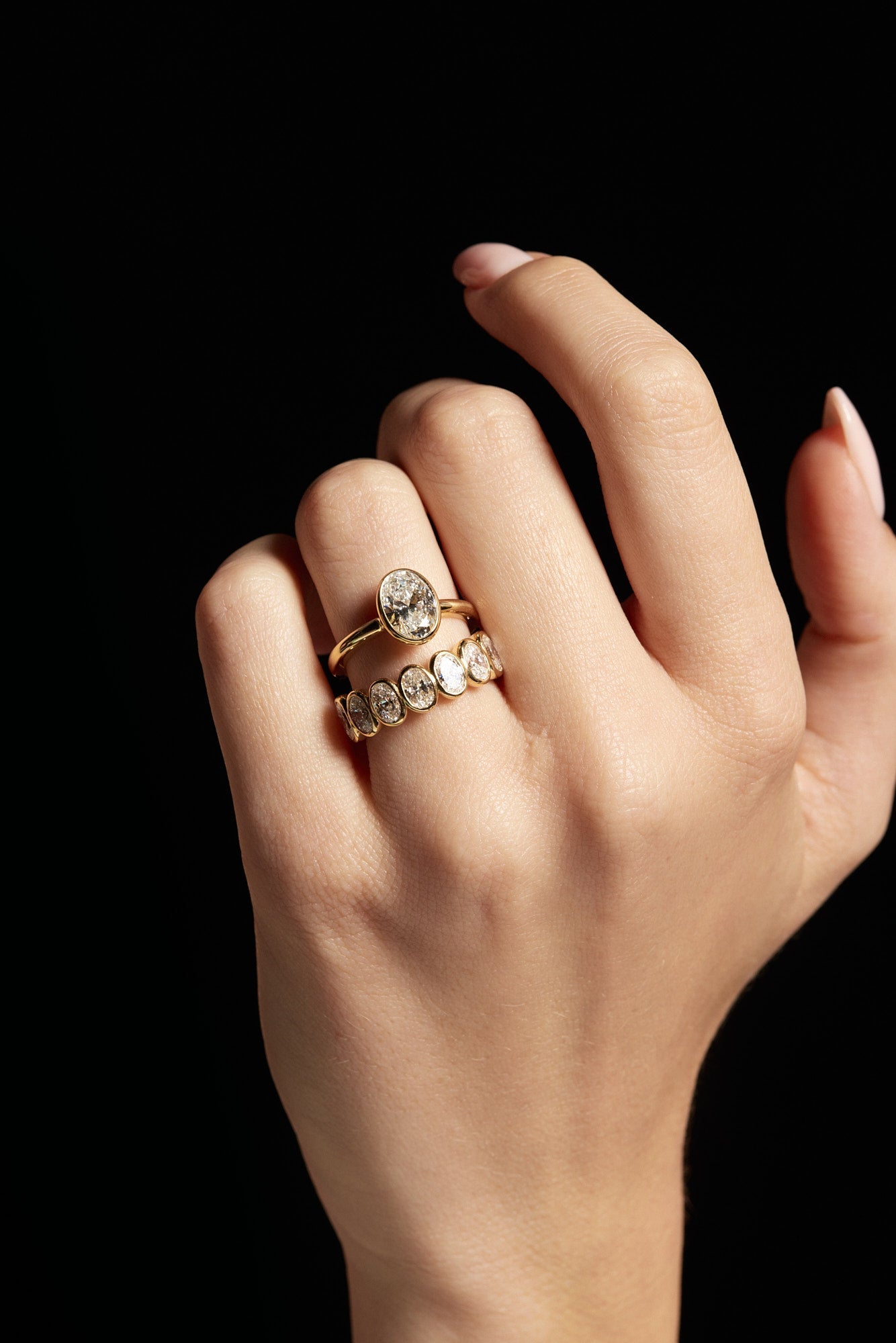 2.0 CT Oval Shaped Moissanite Bezel Solitaire Engagement Ring