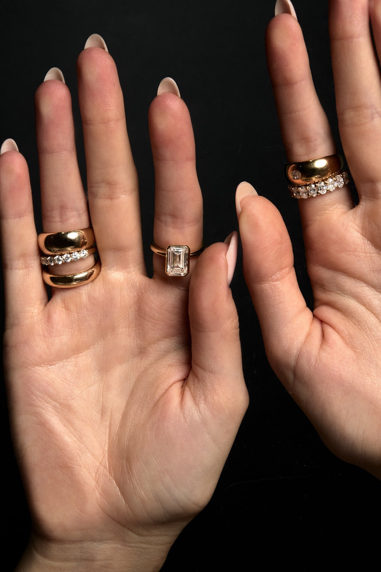 1.0 CT Emerald Shaped Moissanite Bezel Solitaire Engagement Ring