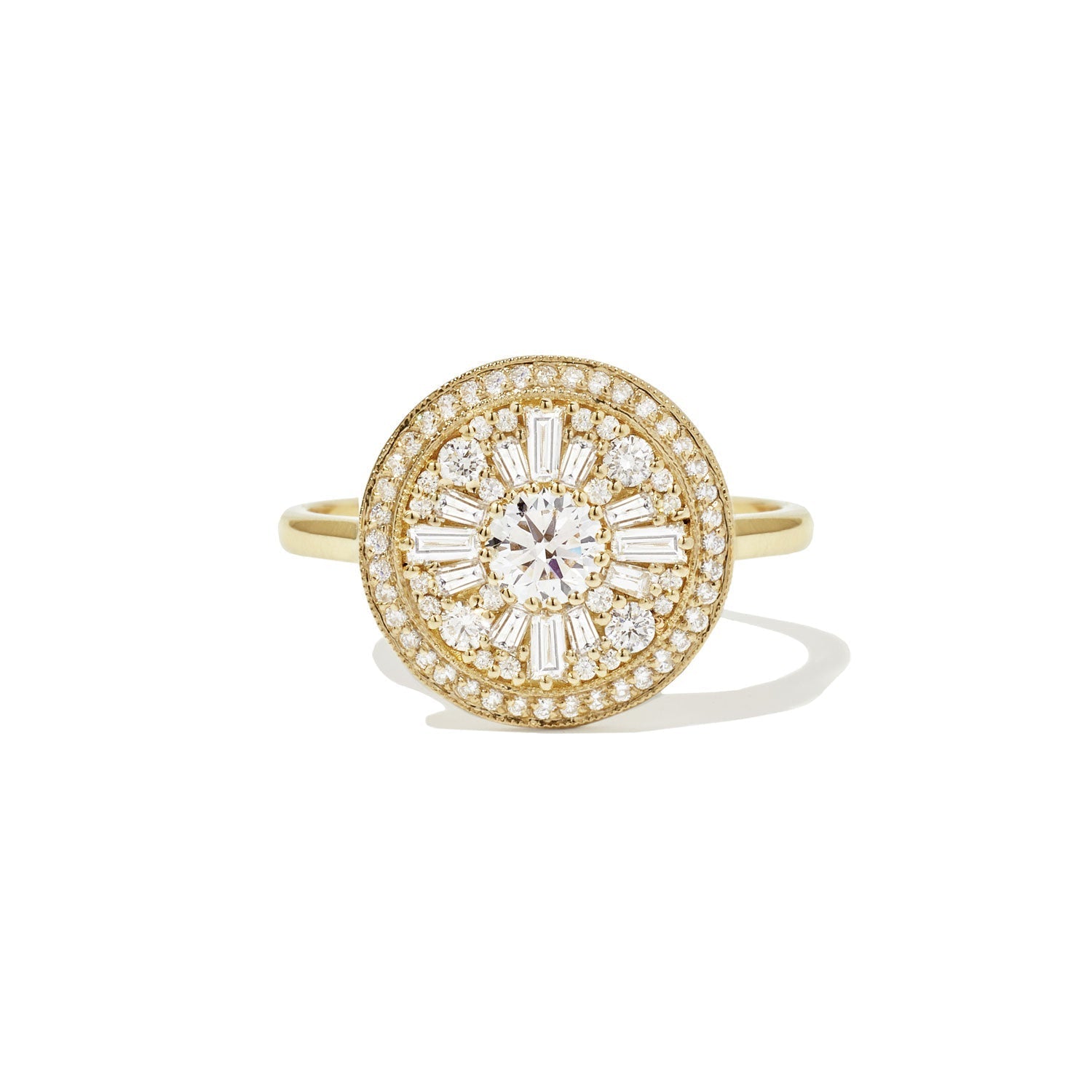 0.35 CT Round Shape Lab Grown Halo Engagement Ring