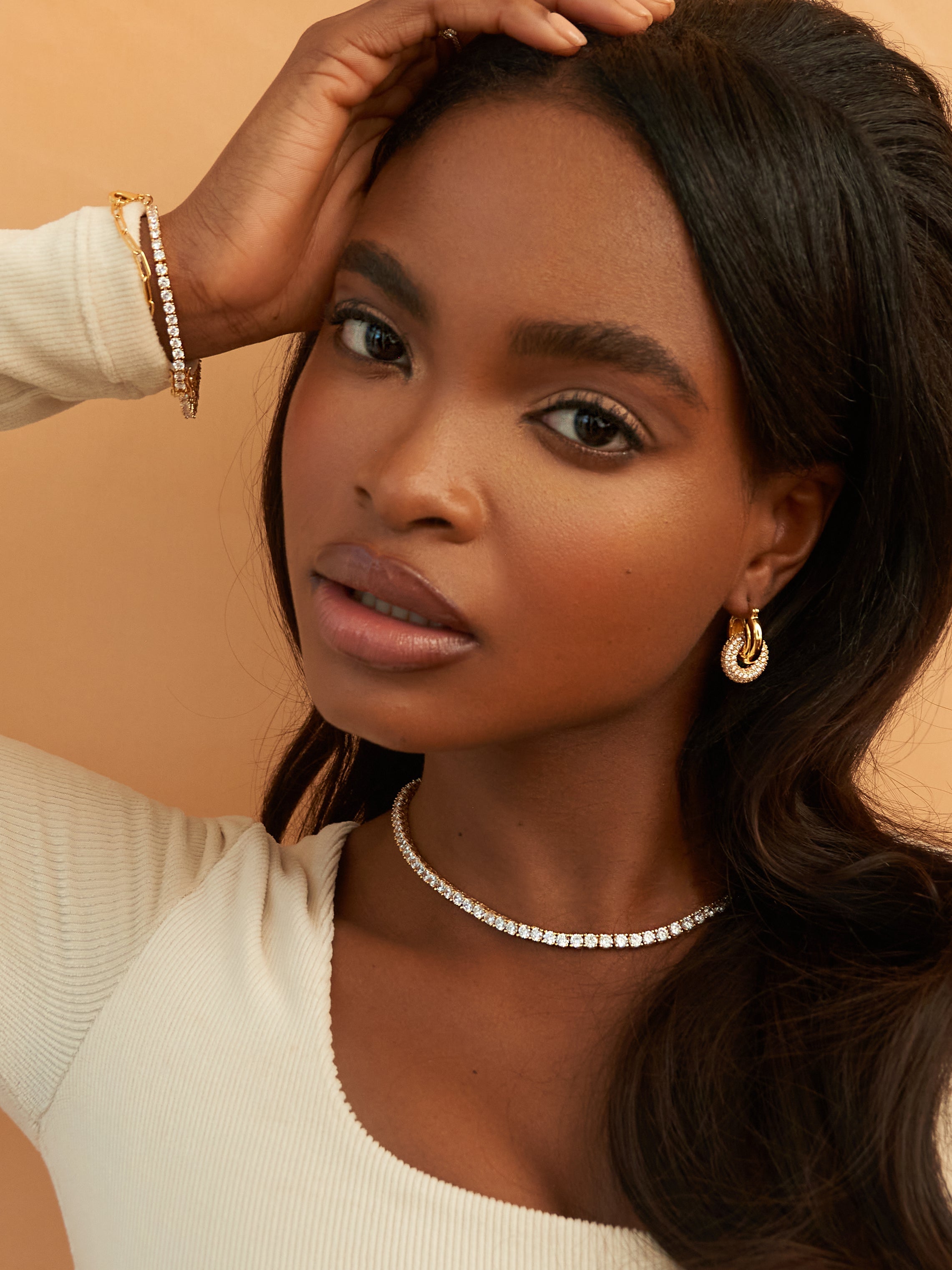 Round Lab Grown Diamond Tennis Necklace