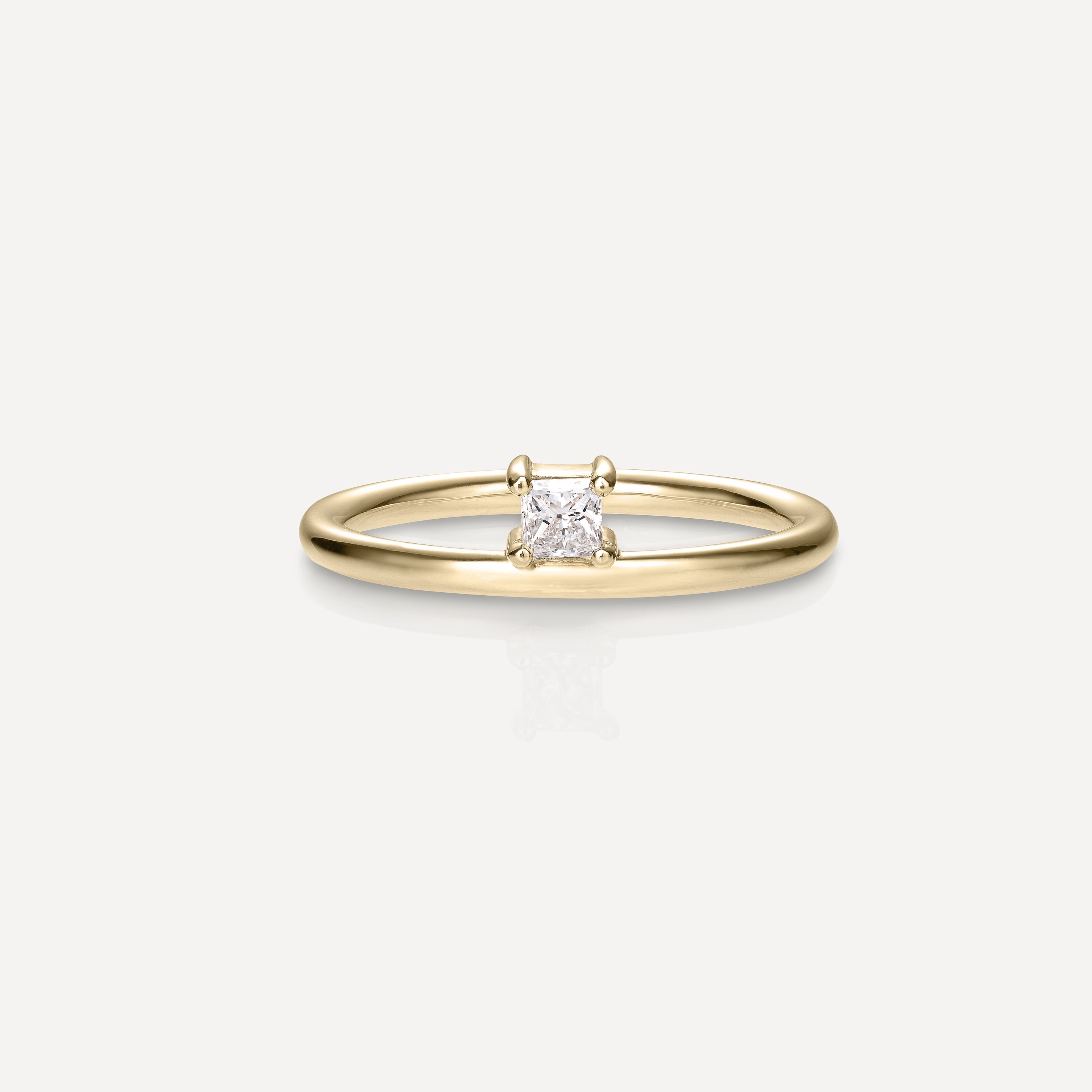 0.20 Carats Princess Cut CVD Diamond Solitaire Engagement Ring