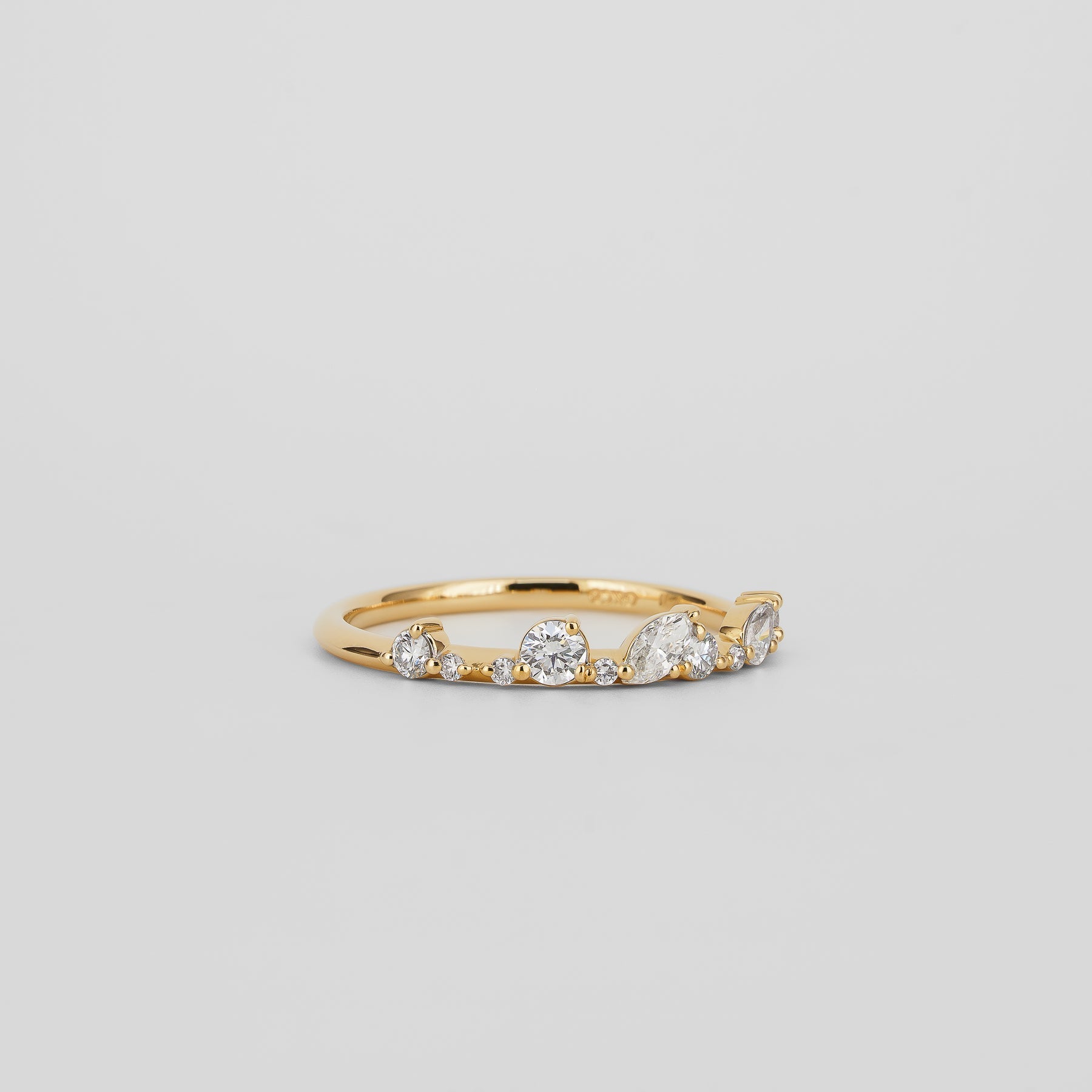 0.29 TCW Marquise,Pear & Round Lab Grown Diamond Cluster Wedding Band