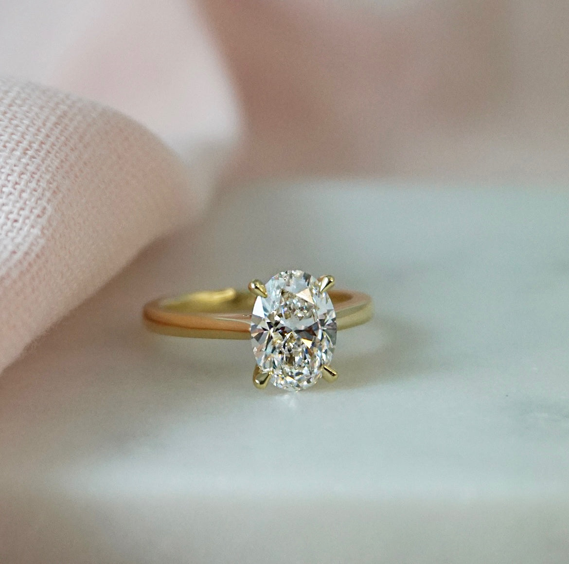 1.0 Carats Lab Grown Diamond Oval Shape E-VS1 Solitaire Engagement Ring - Camila Brown