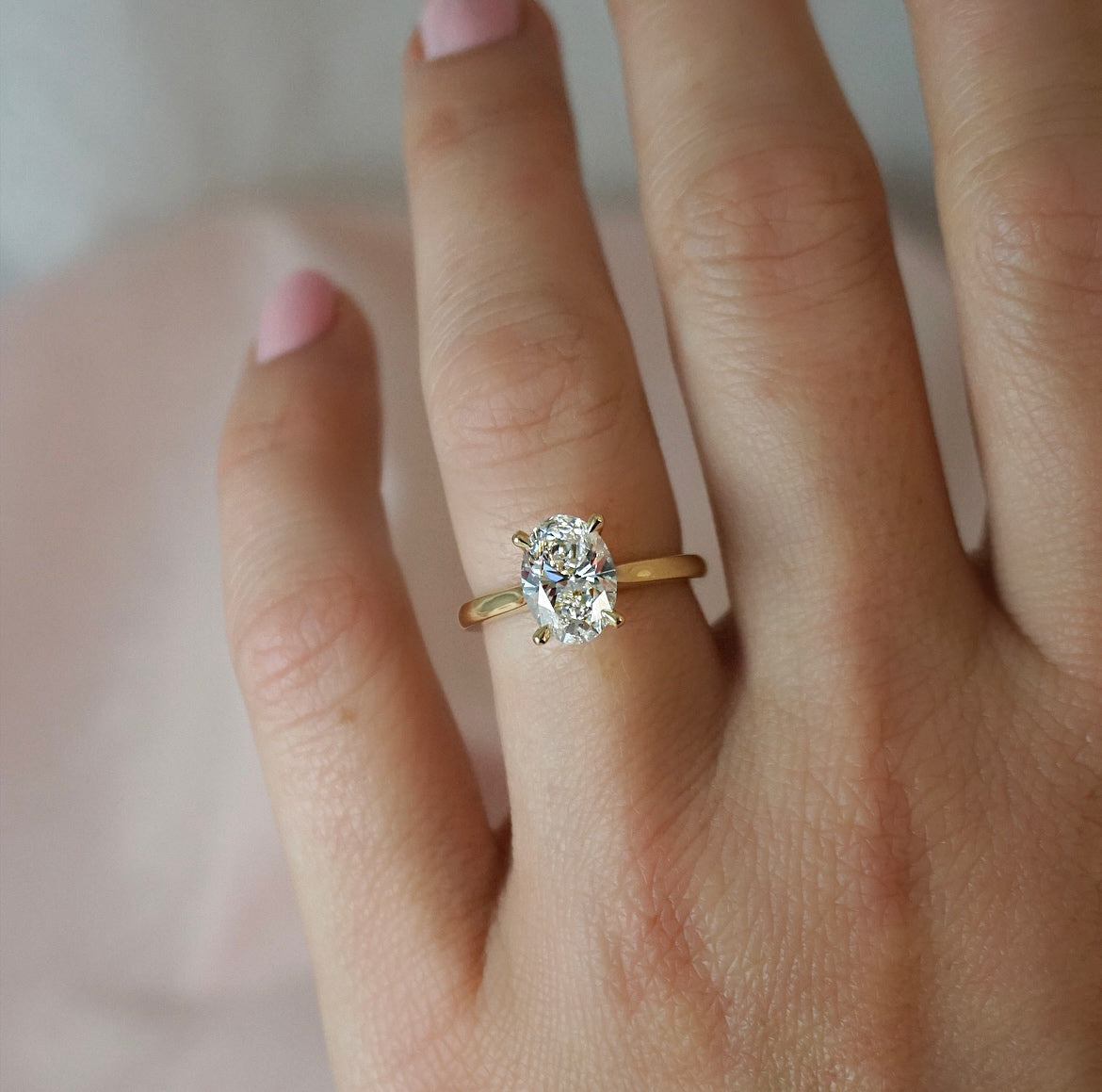 1.0 Carats Lab Grown Diamond Oval Shape E-VS1 Solitaire Engagement Ring - Camila Brown