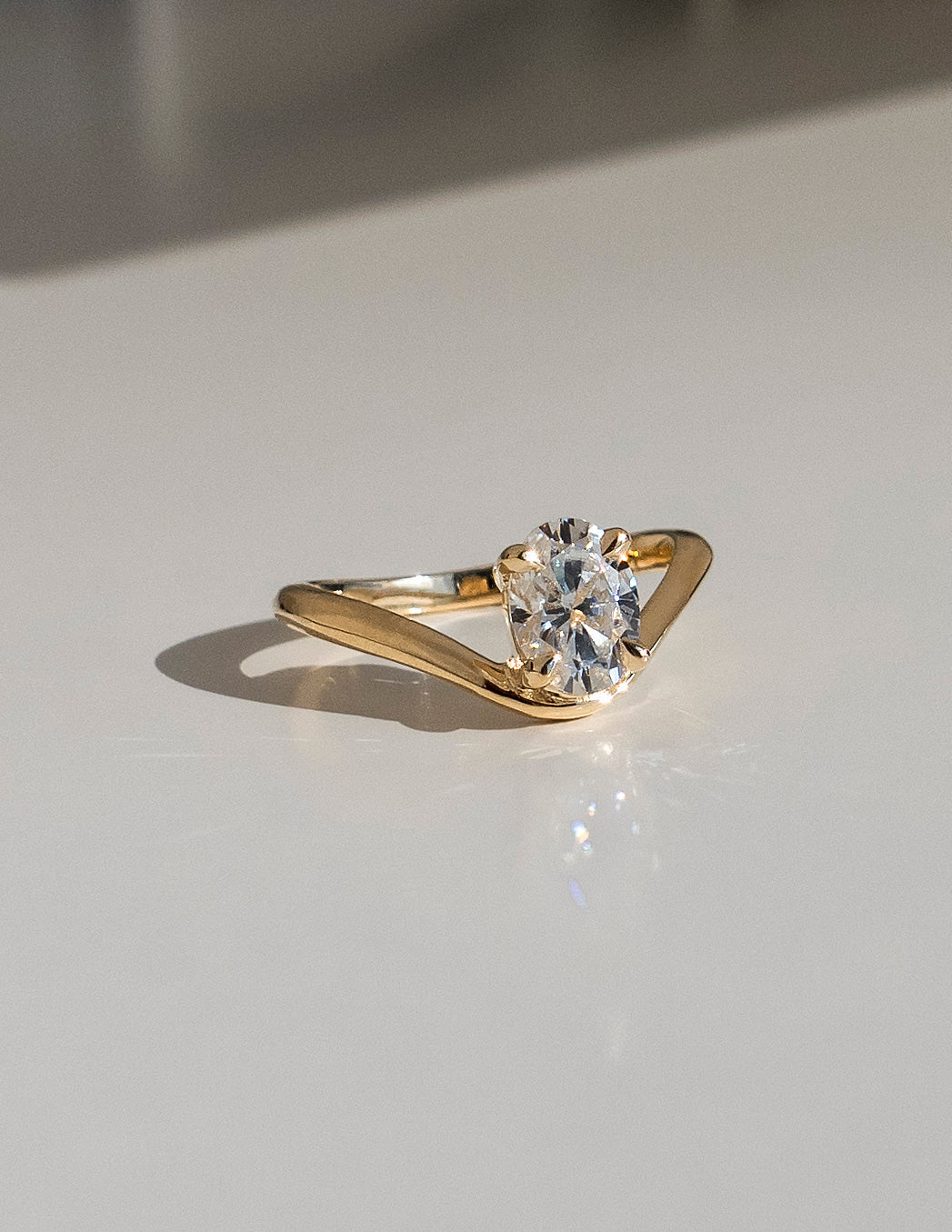 1.0 -2.0 CT Oval Cut Lab Grown Diamond Solitaire Engagement Ring