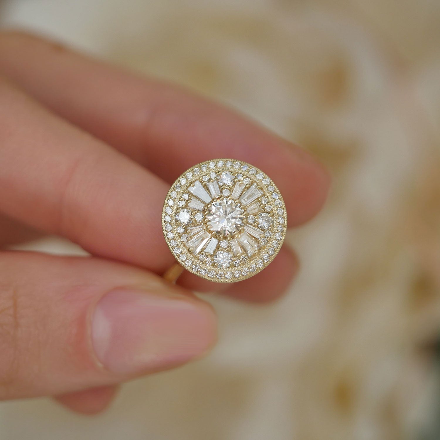 0.35 CT Round Shape Lab Grown Halo Engagement Ring