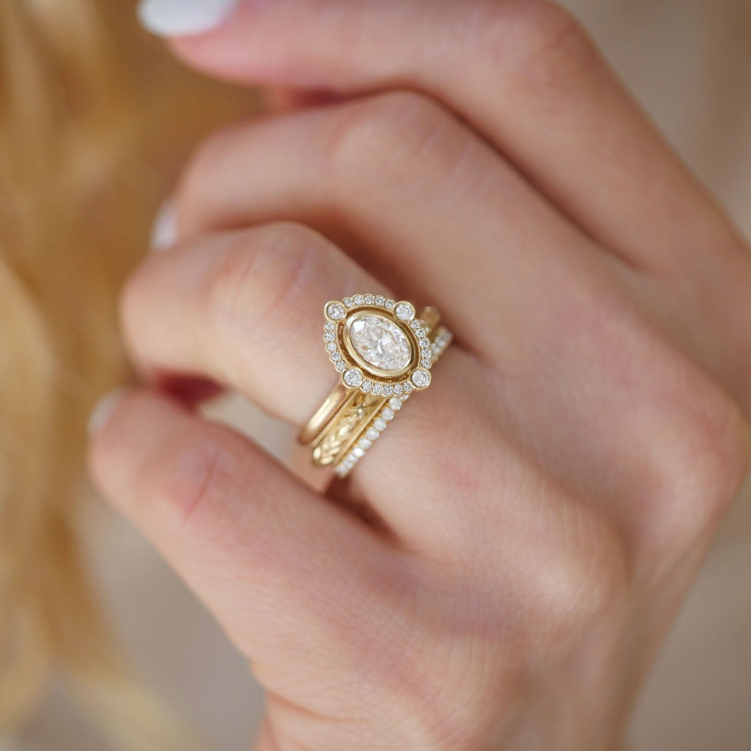 0.75 CT Oval Shape Lab Grown vintage Setting Engagement Ring