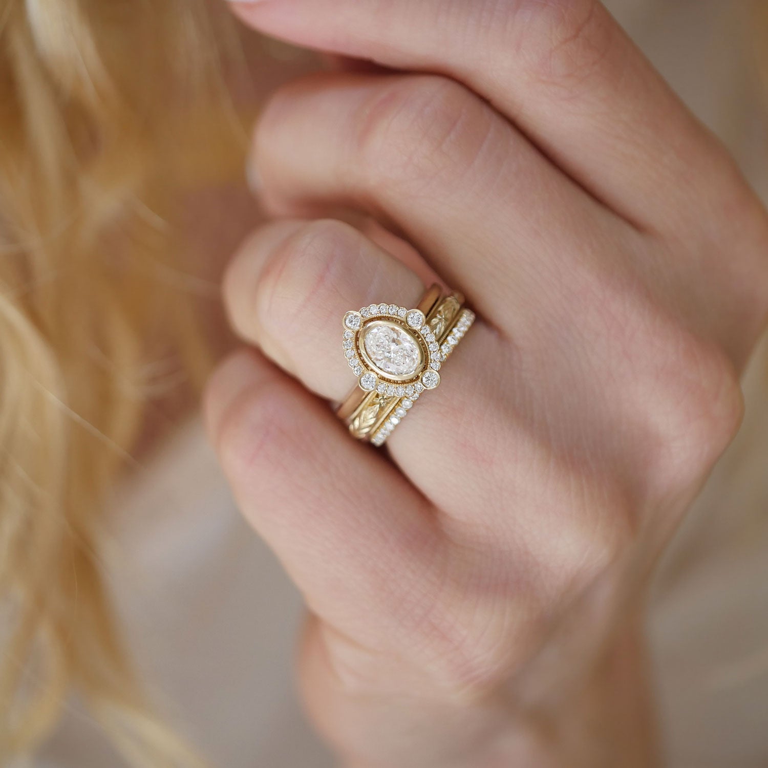 0.75 CT Oval Shape Lab Grown vintage Setting Engagement Ring