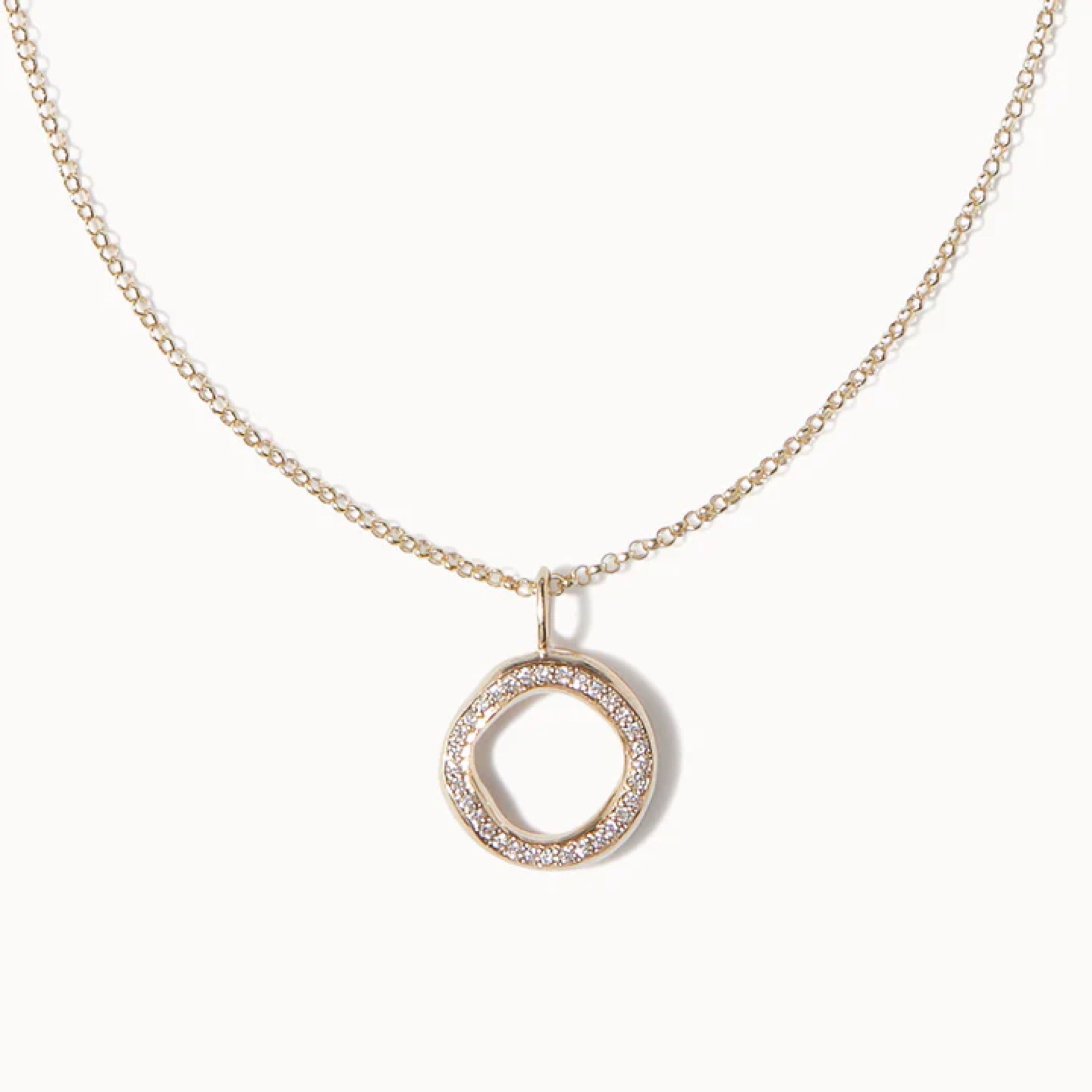 0.30 TCW Round F/VS Lab Grown Diamond circle Necklace