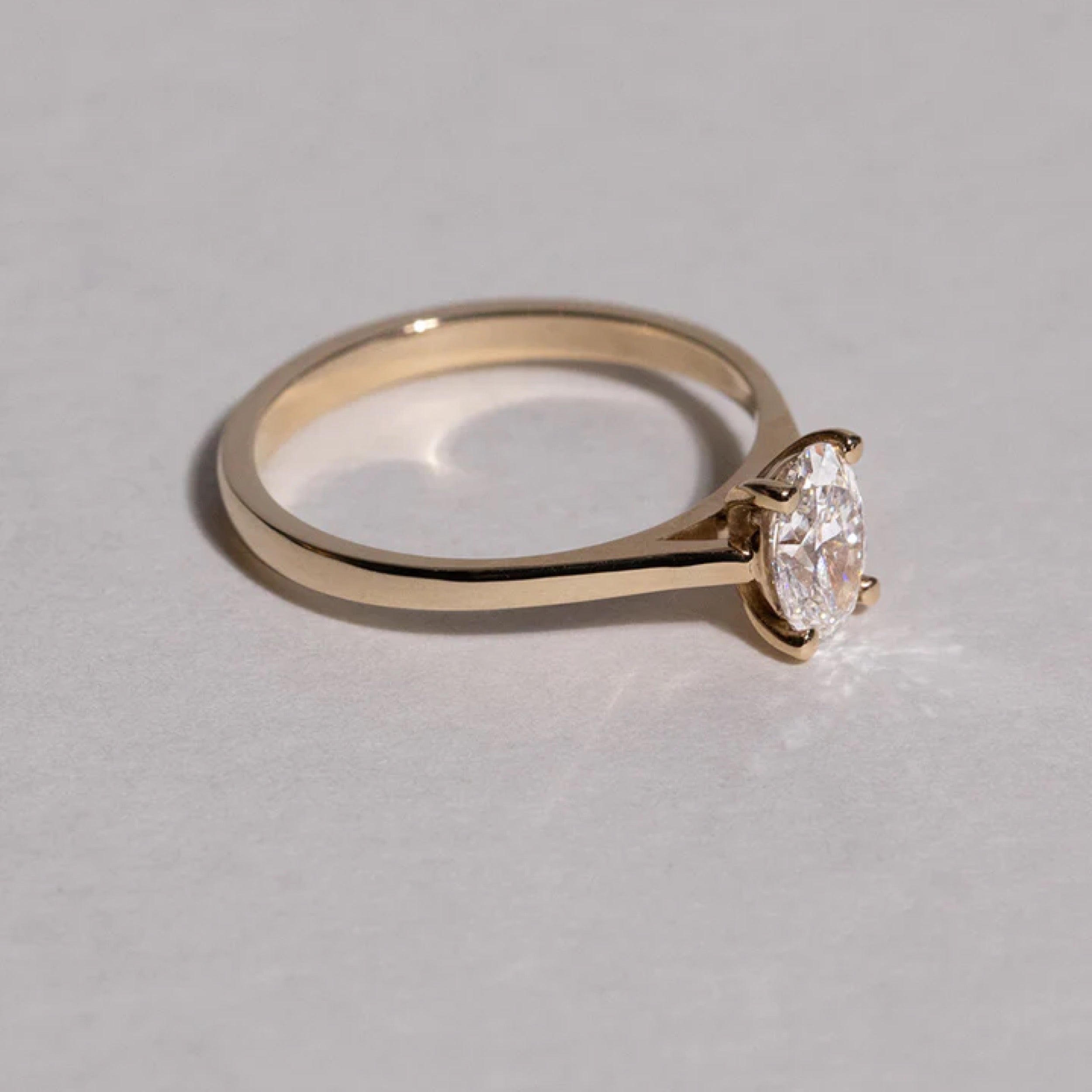 0.71 - 20 CT Oval Cut CVD Diamond Solitaire Setting Engagement Ring