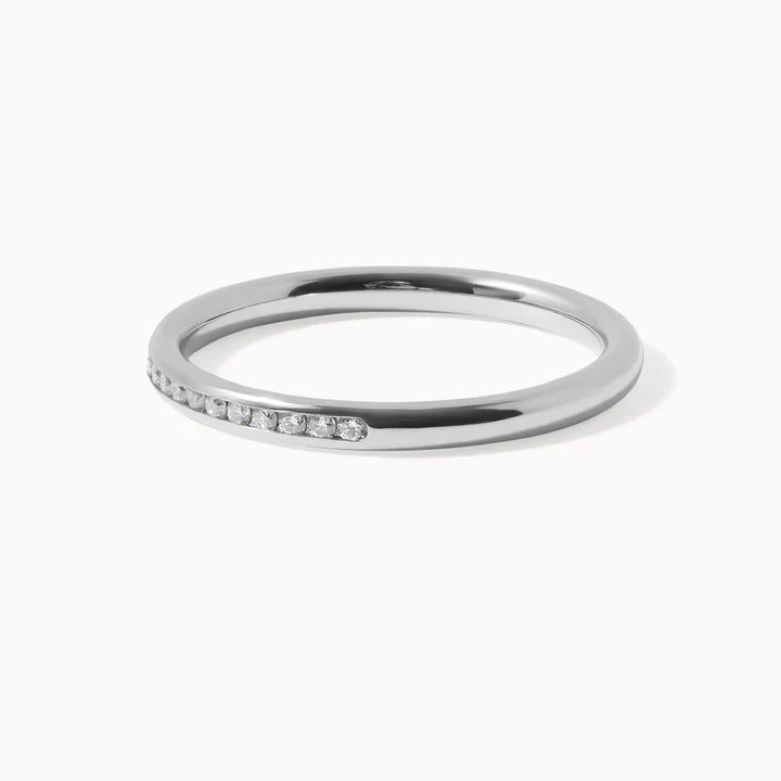 0.40 TCW Round Diamond Half Eternity Wedding Band