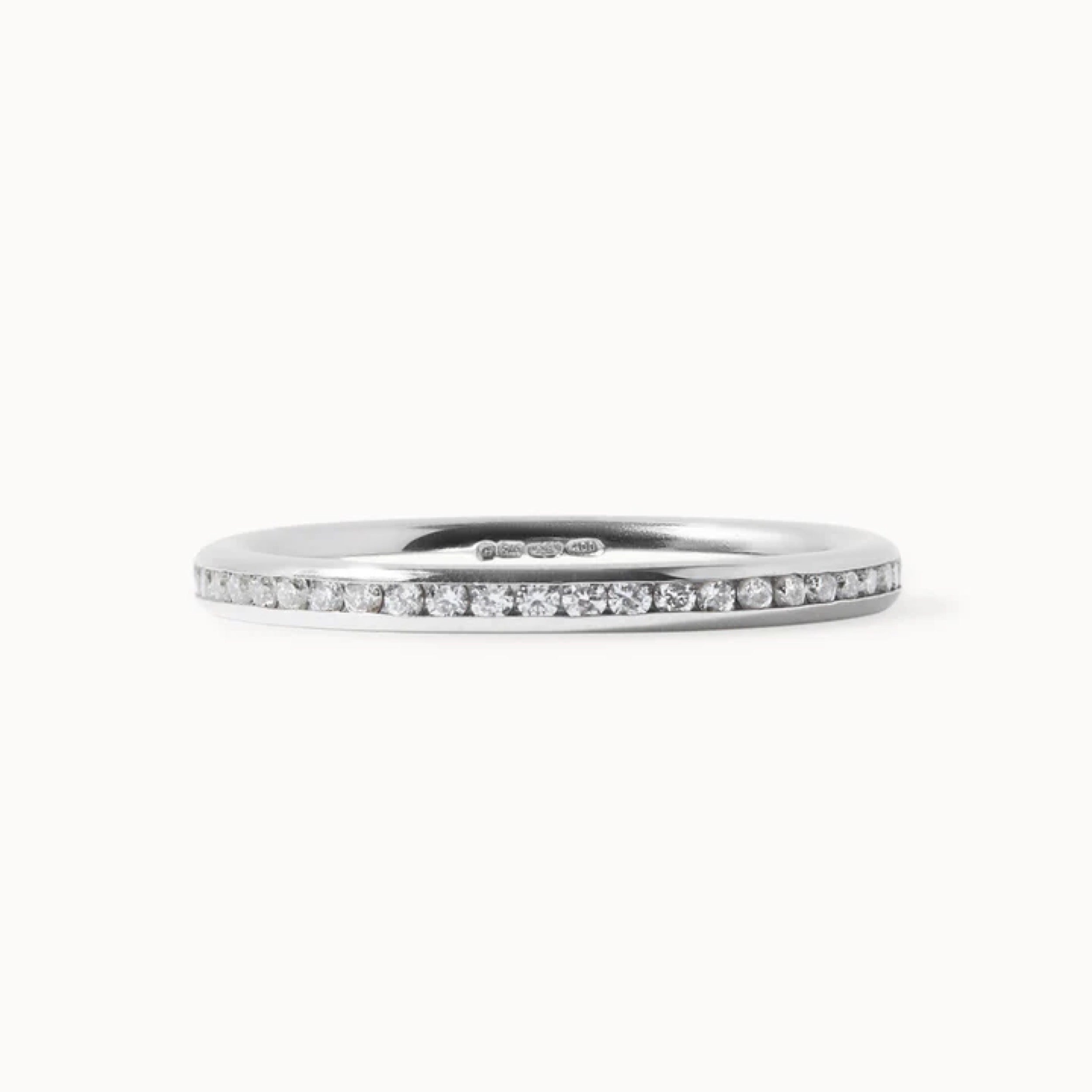 0.40 TCW Round Diamond Half Eternity Wedding Band