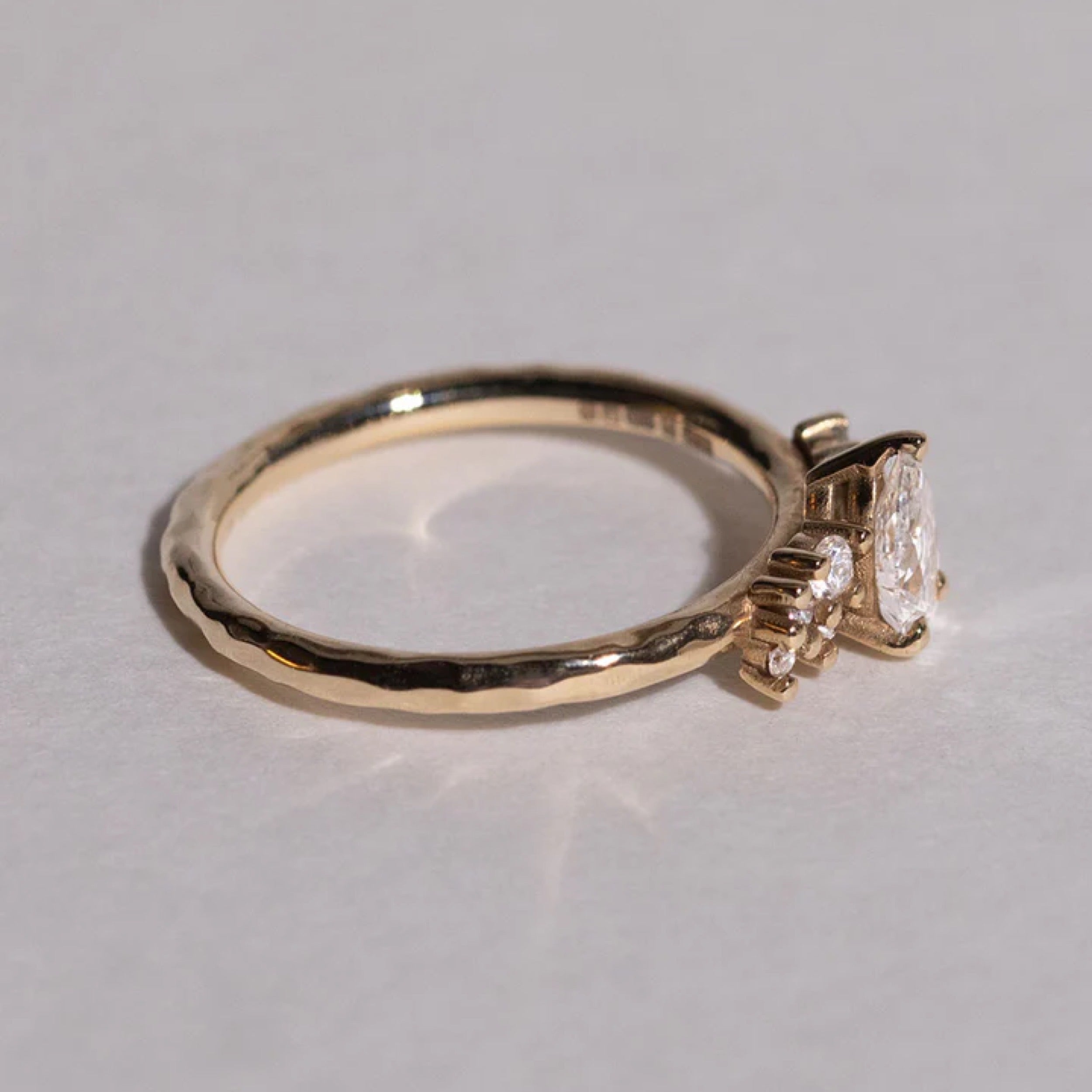 0.50- 1.5 CT Pear Cut CVD Diamond Cluster Setting Engagement Ring