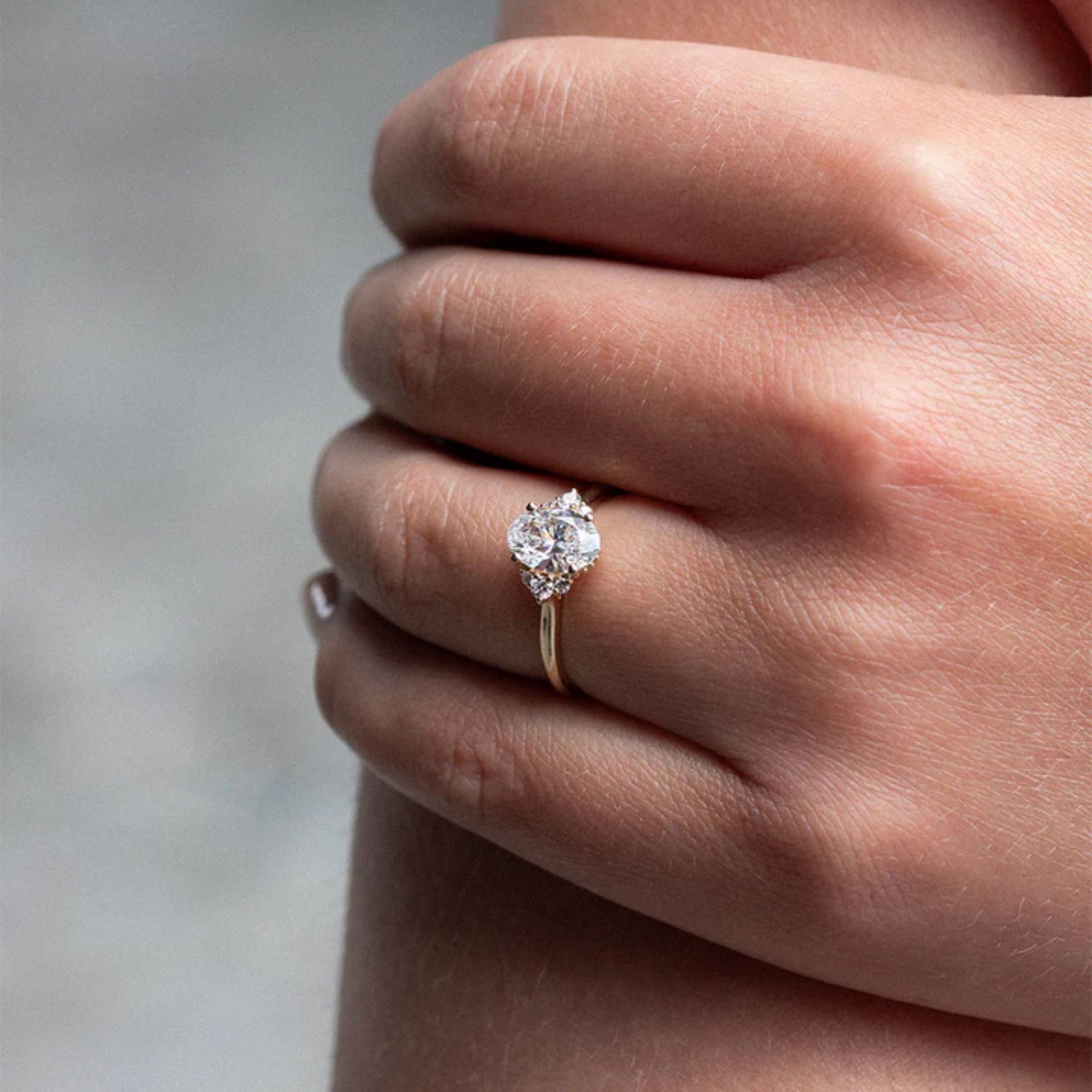 1.0 - 3.0 CT Oval Cut CVD Diamond Cluster Setting Engagement Ring