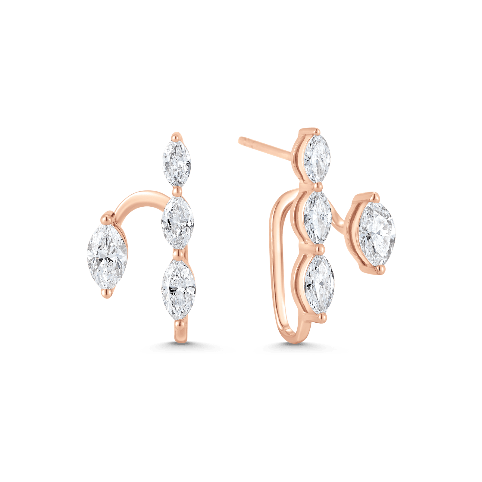 1.17 TCW Round Moissanite Diamond Ear Jacket Earrings - Camila Brown