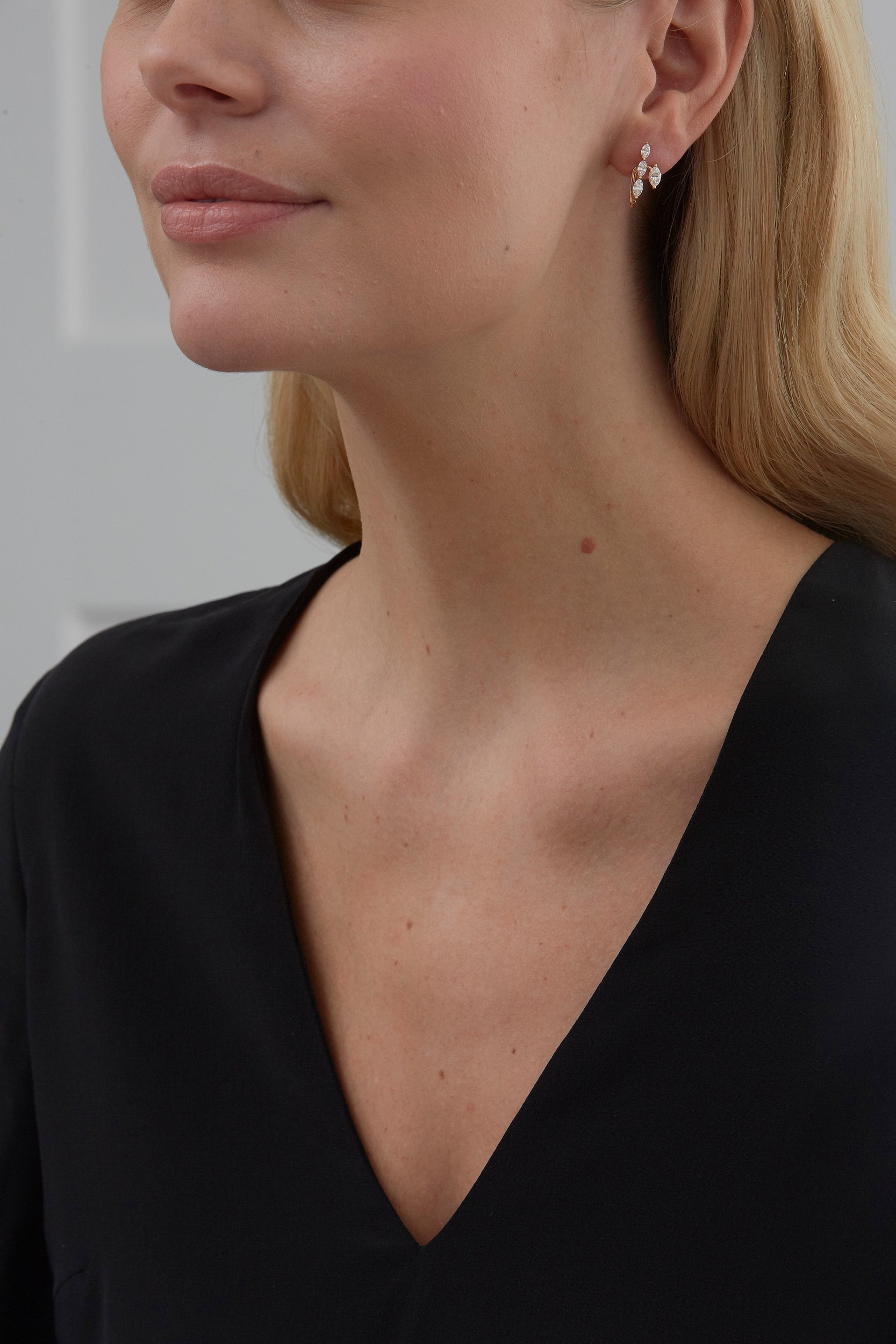 1.17 TCW Round Moissanite Diamond Ear Jacket Earrings - Camila Brown