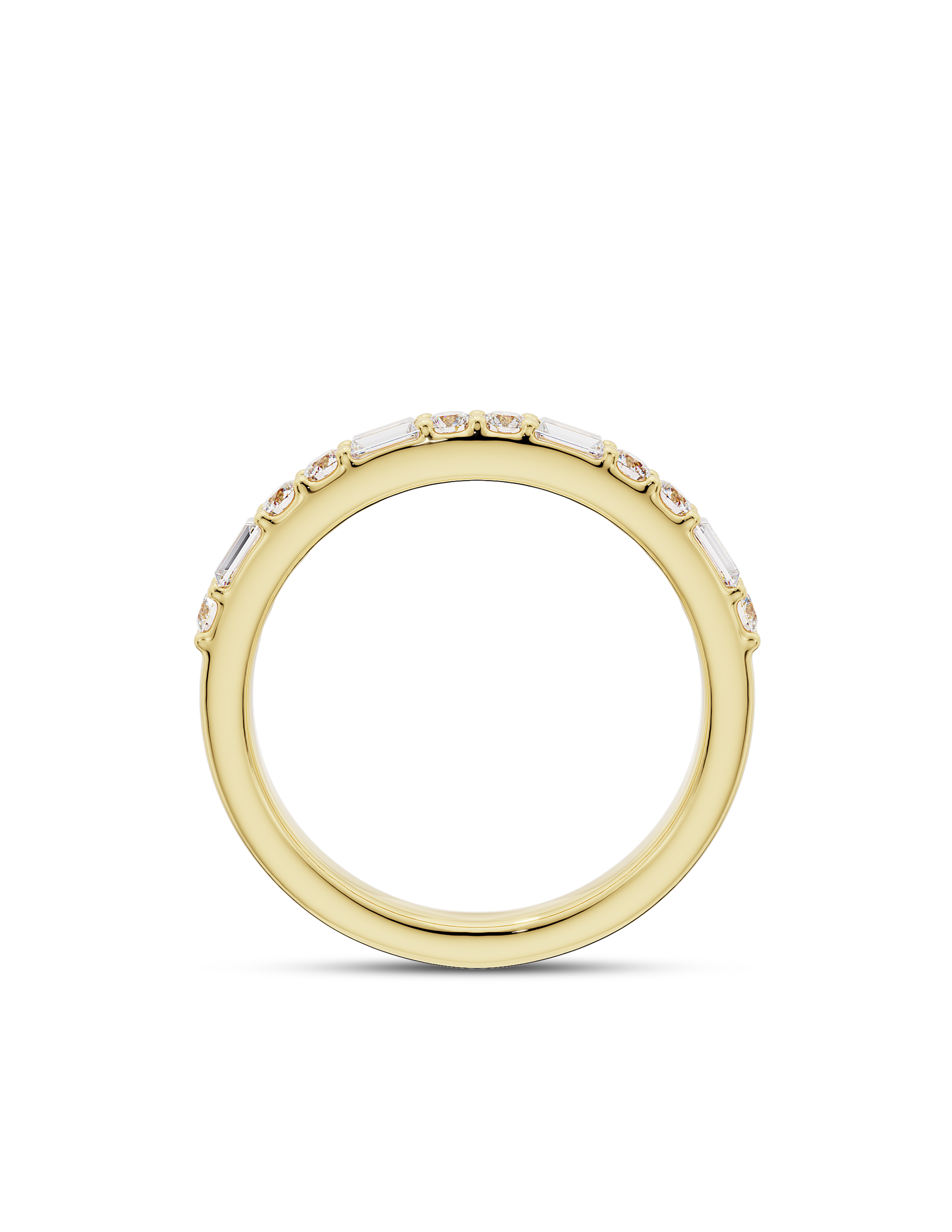 0.50 TCW Baguette and Round Cut CVD Diamond Channel Setting Wedding Band