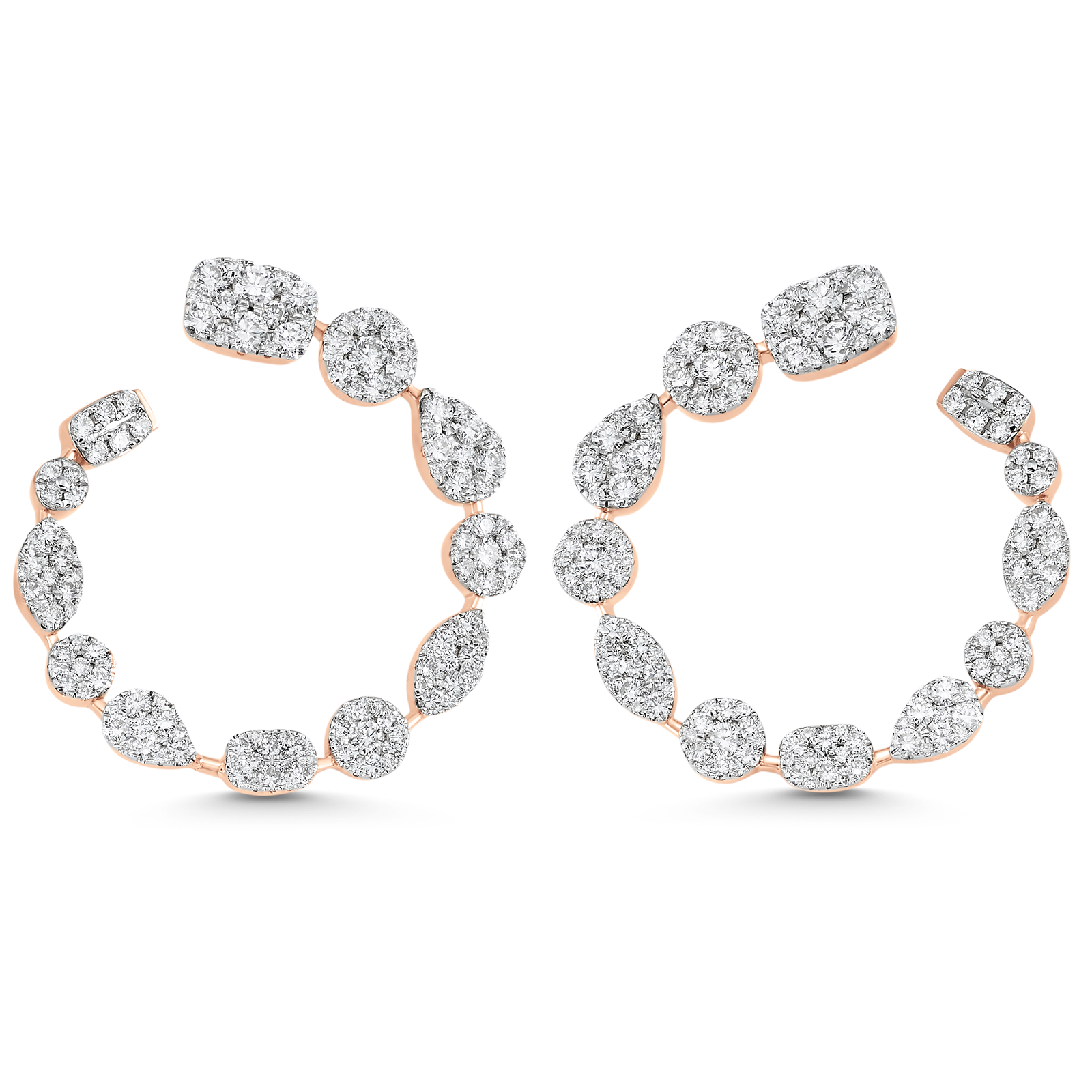 4.05 TCW Round Moissanite Diamond Hoop Earrings - Camila Brown