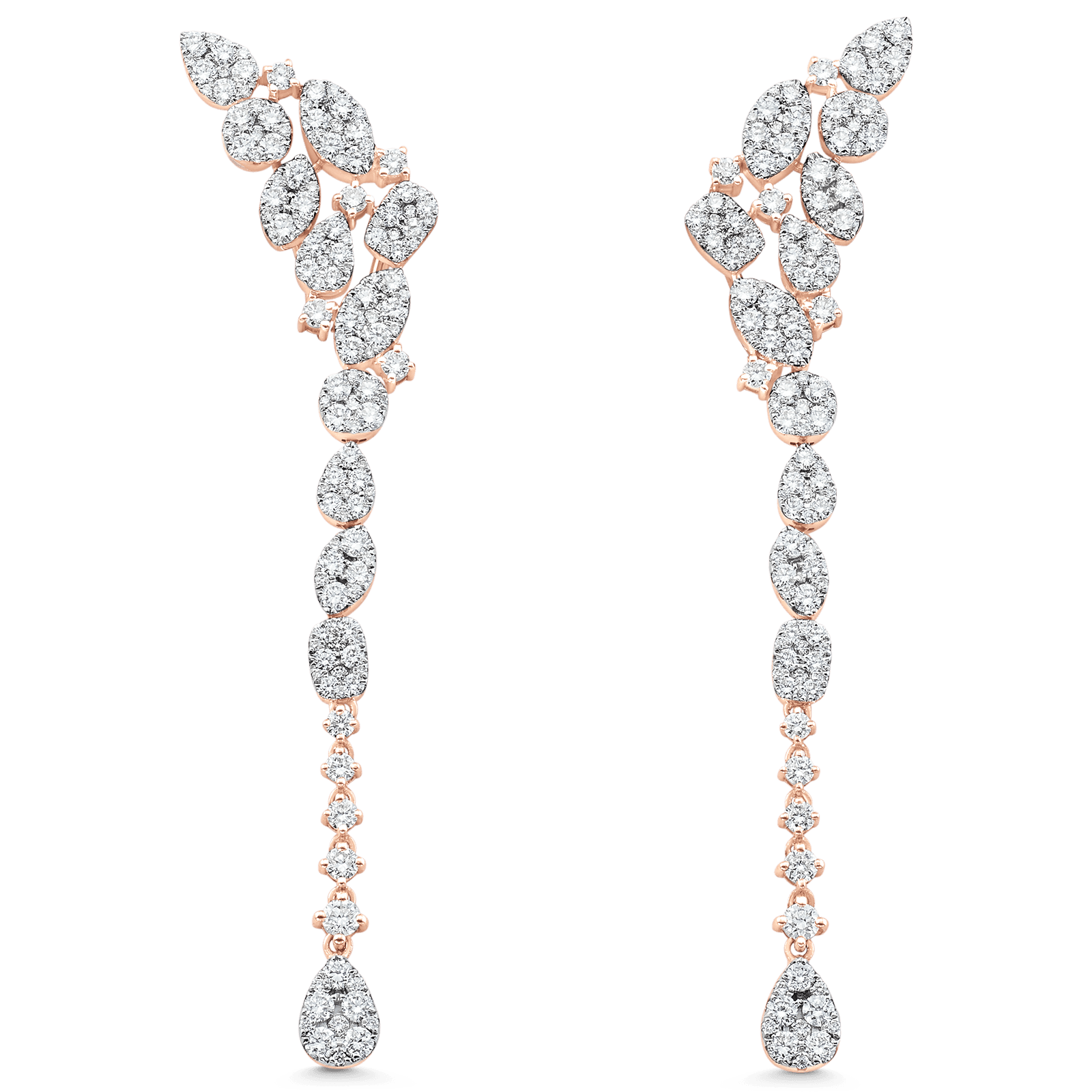 3.64 TCW Round Moissanite Diamond Cluster Drop Earrings - Camila Brown