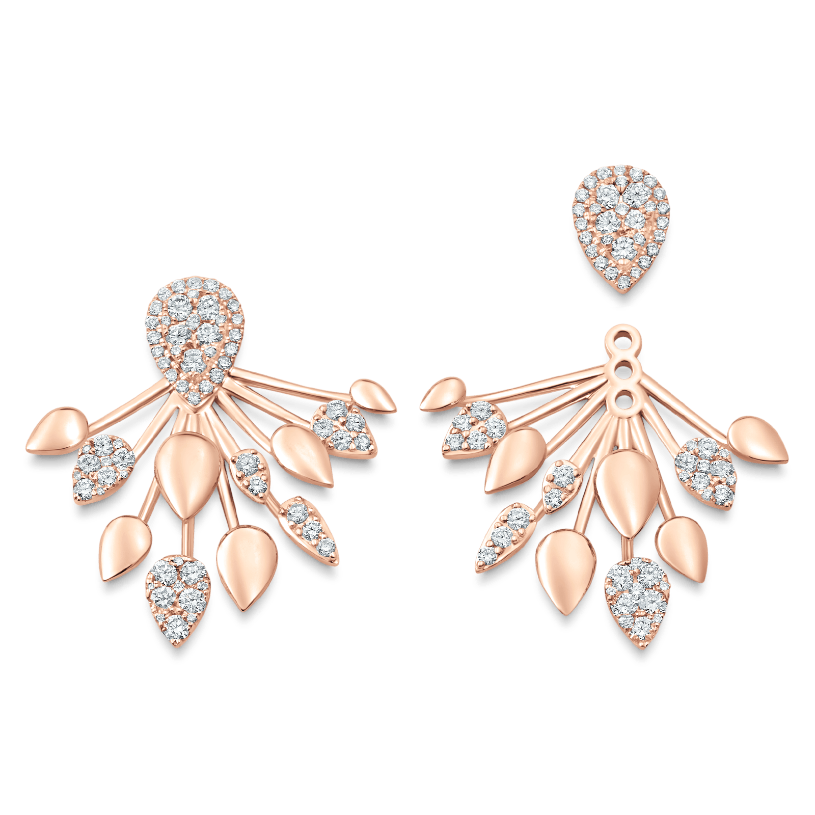 1.92 TCW Round Moissanite Diamond Ear Jacket Earrings - Camila Brown