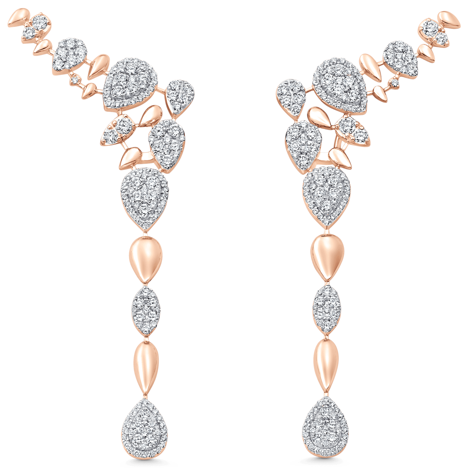 3.17 TCW Round Moissanite Diamond Ear Crawler Drop Earrings - Camila Brown