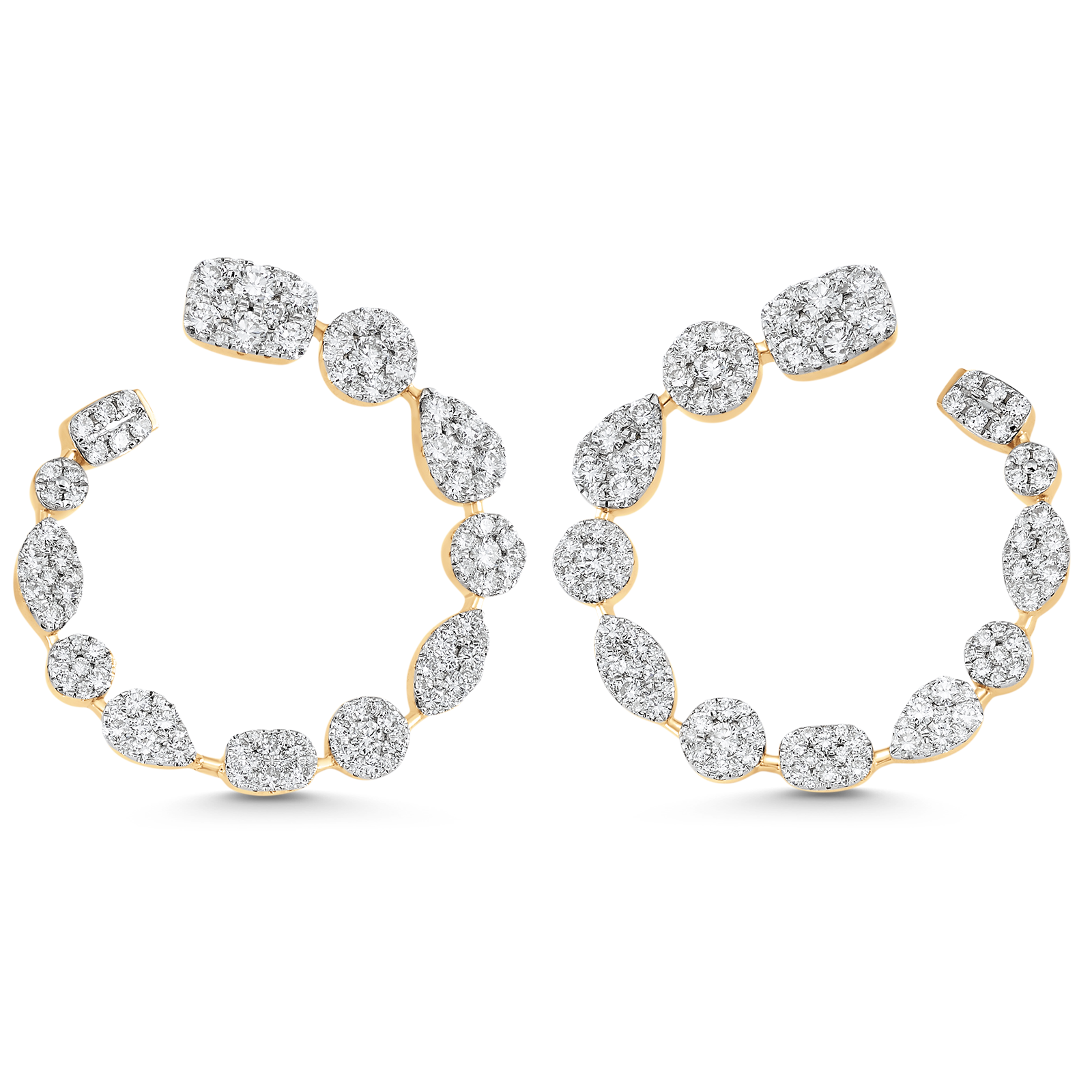 4.05 TCW Round Moissanite Diamond Hoop Earrings - Camila Brown