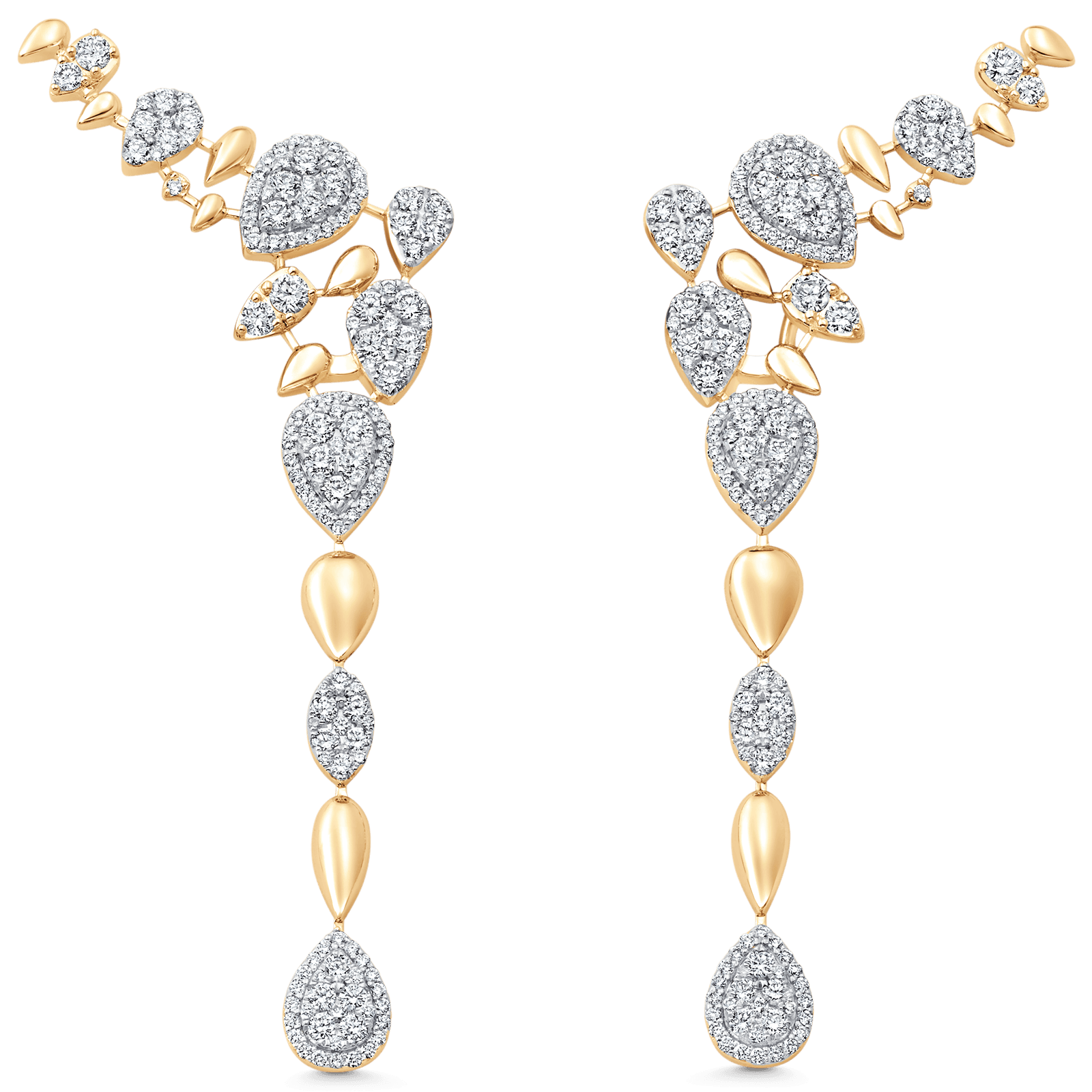 3.17 TCW Round Moissanite Diamond Ear Crawler Drop Earrings - Camila Brown