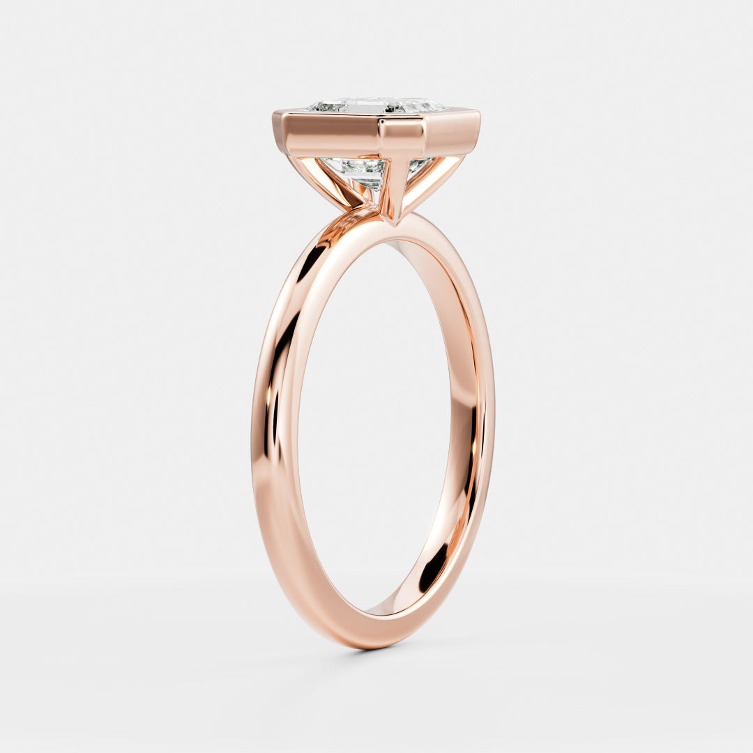 1.5 - 2.5 CT Asscher Lab Grown Diamond Bezel Engagement Ring