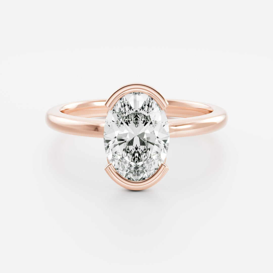 2.0 - 4.0 CT Oval Lab Grown Diamond Solitaire Engagement Ring
