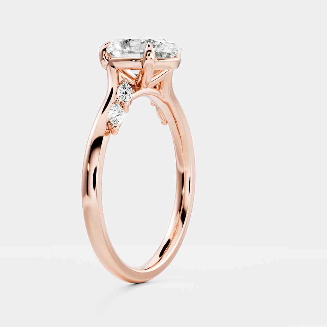 1.0 - 2.5 CT Oval Lab Grown Diamond Cluster Engagement Ring