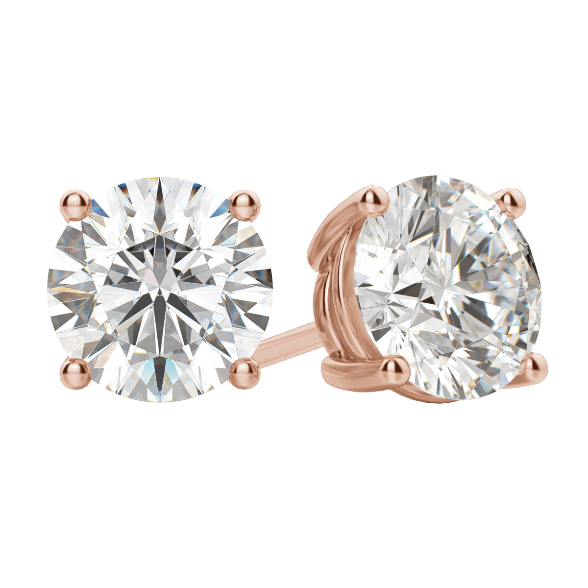 0.50 CT-4.0 CT Round Solitaire F/VS Lab Grown Diamond Earrings - Camila Brown