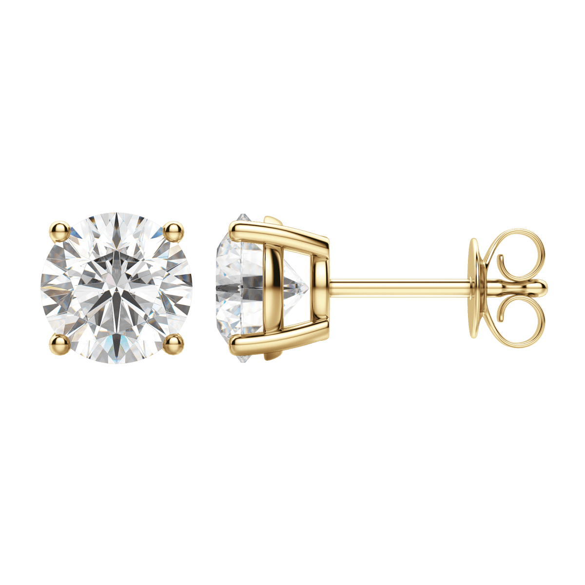 0.50 CT-4.0 CT Round Solitaire F/VS Lab Grown Diamond Earrings - Camila Brown