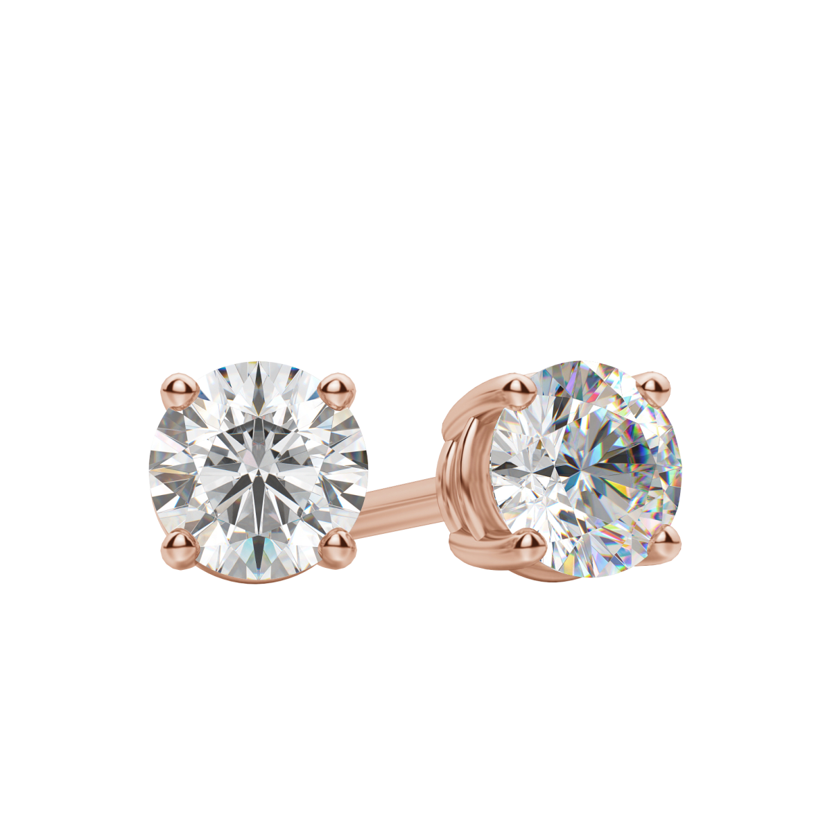 0.50 CT-4.0 CT Round Solitaire F/VS Lab Grown Diamond Earrings - Camila Brown