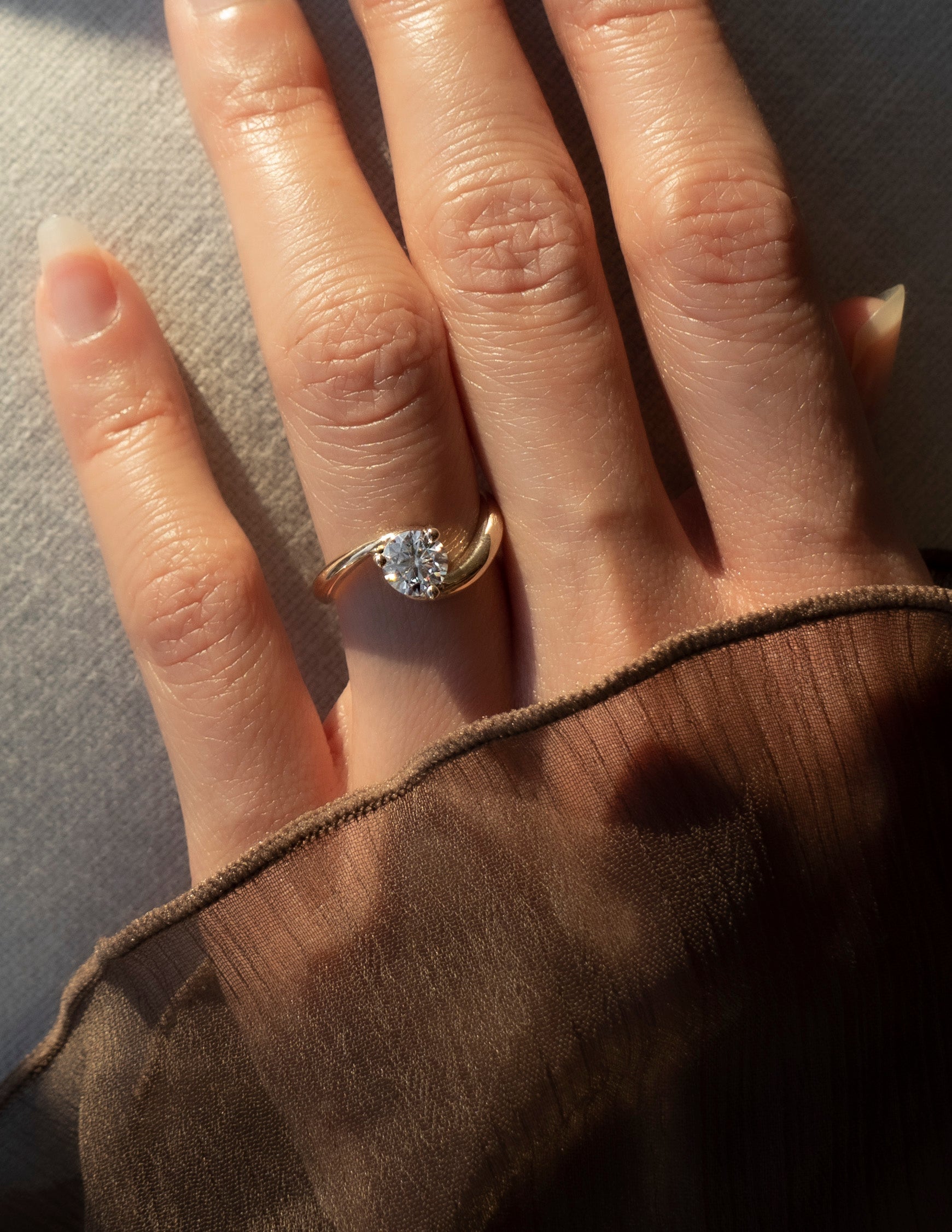 1.0 -1.50 CT Round Cut Lab Grown Diamond Solitaire Engagement Ring