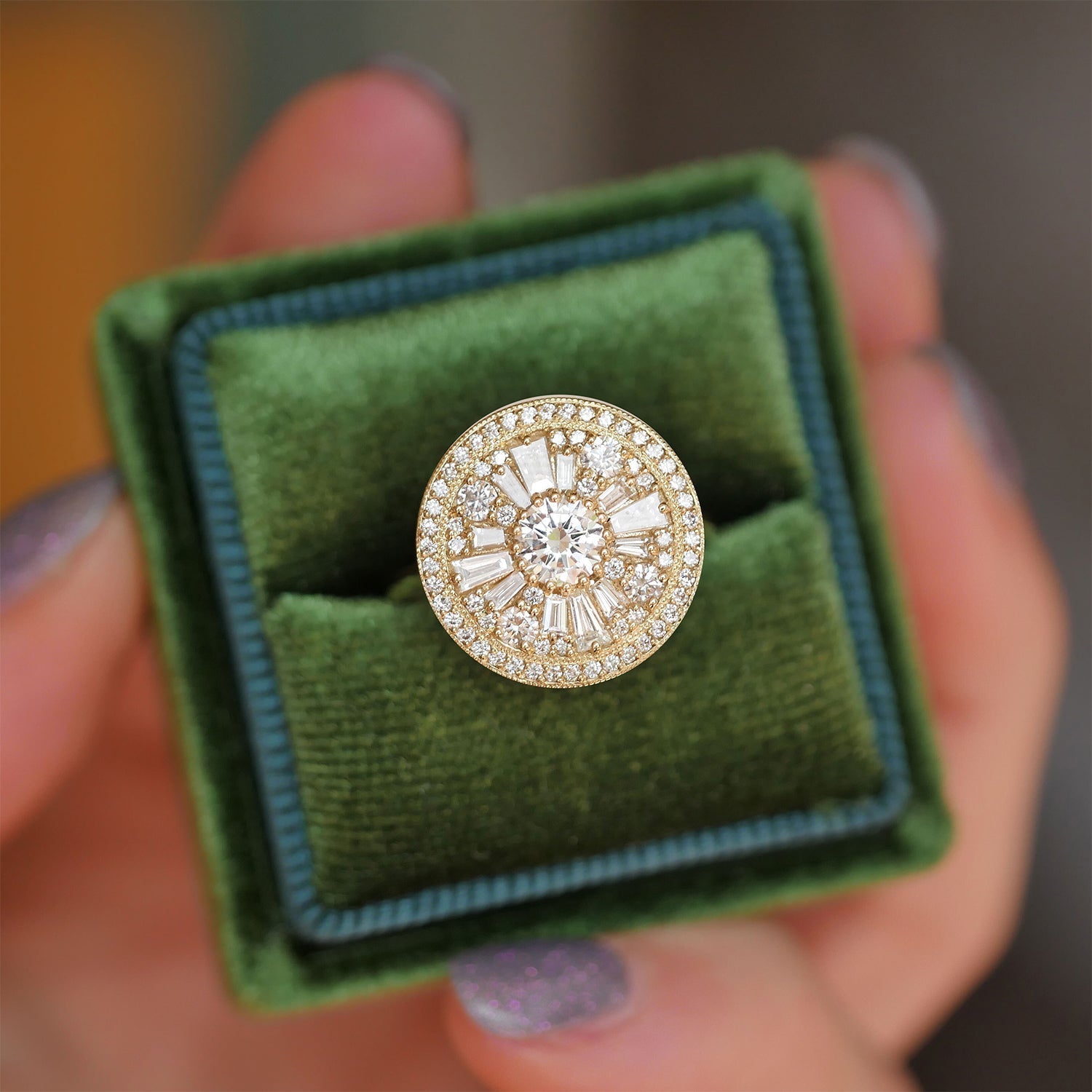 0.35 CT Round Shape Lab Grown Halo Engagement Ring