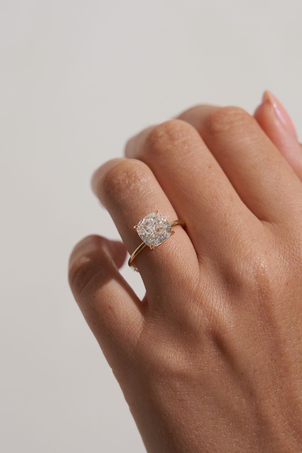 3.50 CT Cushion Shaped Moissanite Solitaire Engagement Ring