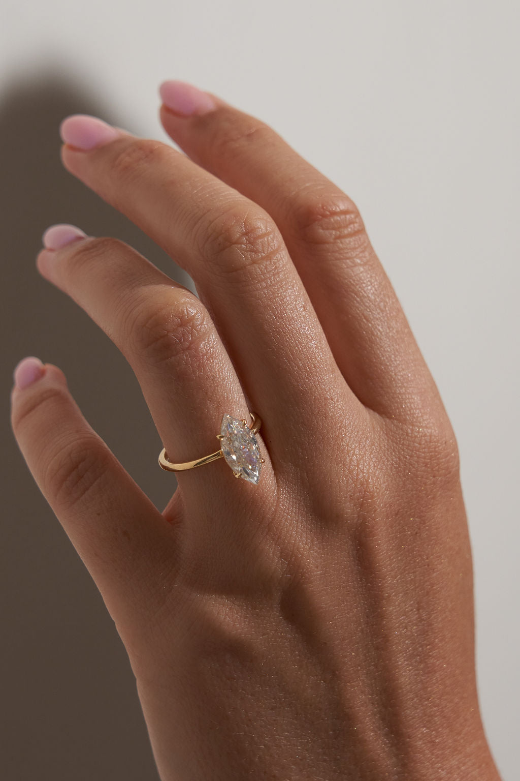 3.50 CT Marquise Shaped Moissanite Solitaire Engagement Ring