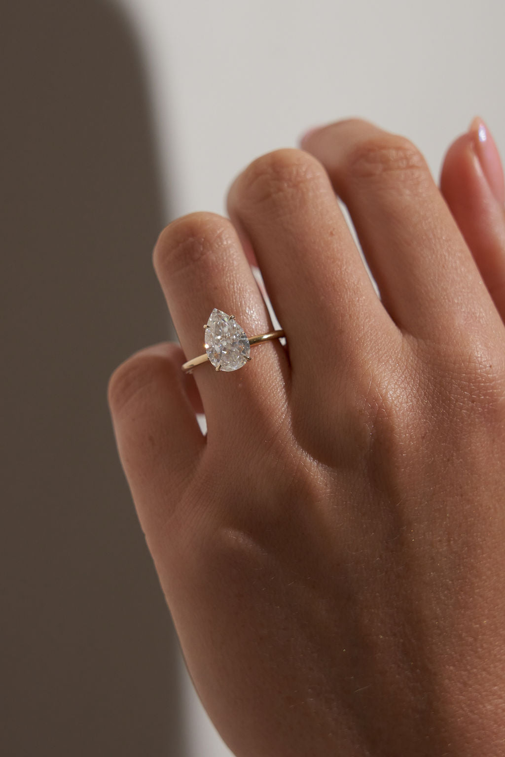 4.0 CT Pear Shaped Moissanite Solitaire Engagement Ring