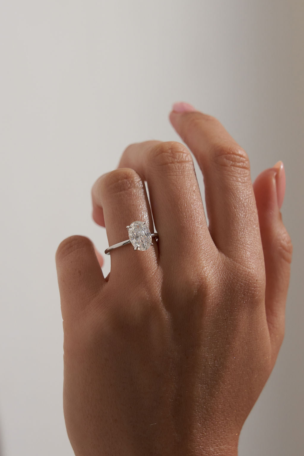 4.0 CT Oval Shaped Moissanite Solitaire Engagement Ring