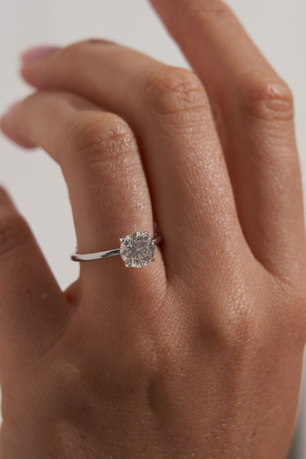 1.50 CT Round Shaped Moissanite Solitaire Engagement Ring