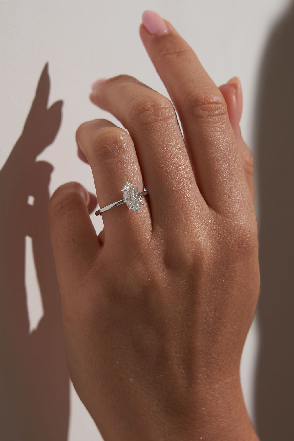 2.0 CT Marquise Shaped Moissanite Solitaire Engagement Ring